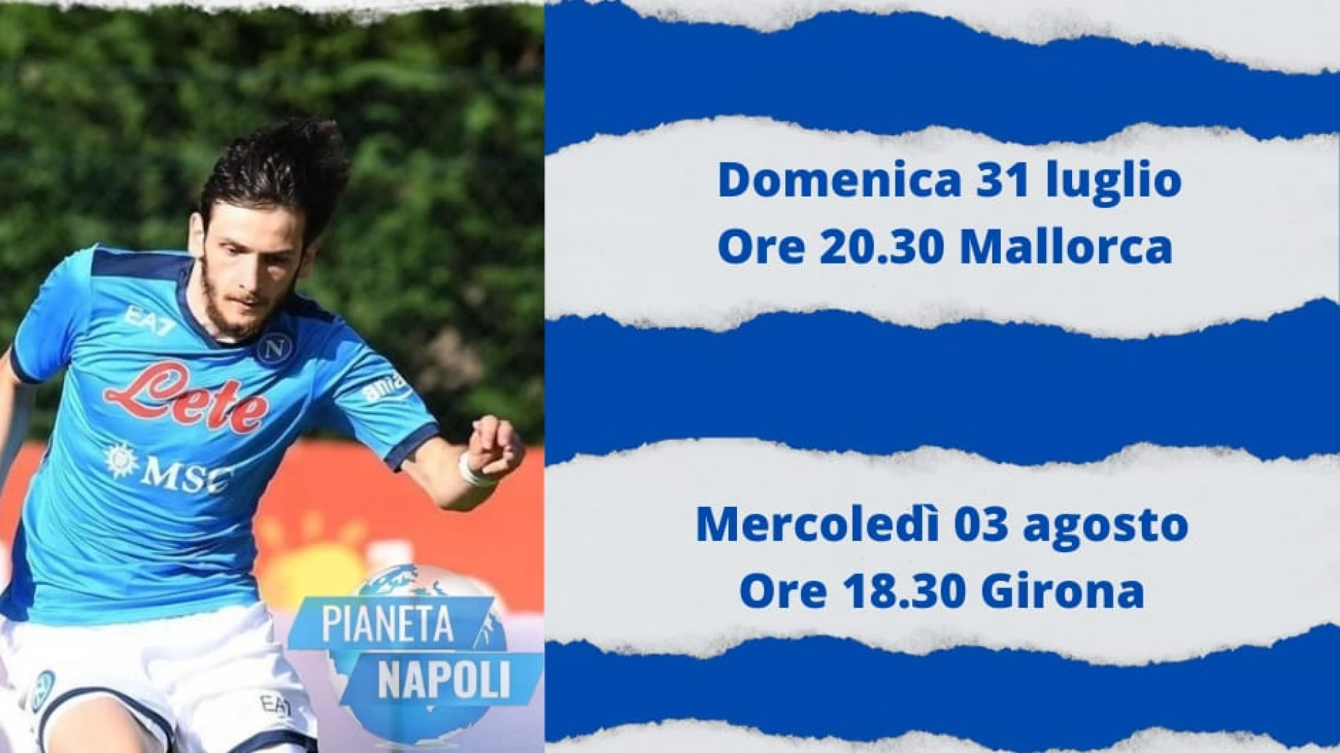 Amichevoli ritiro Napoli a Castel Di Sangro. Biglietti in vendita da oggi alle 15. Cambiano gli orari dei match contro Girona ed Espanyol.