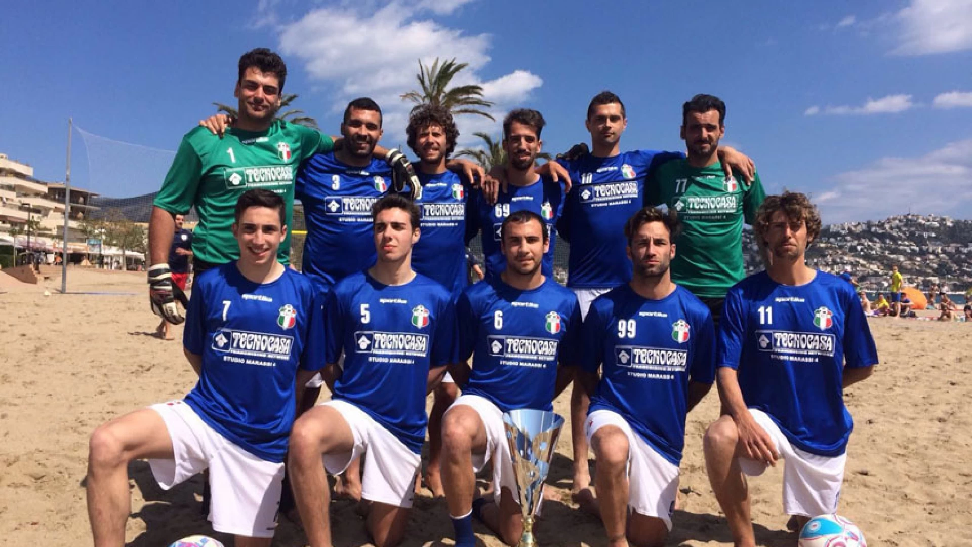 Beach Soccer: il Falco protagonista nella nazionale italiana. In rete contro la Germania al fianco di grandi campioni del calcio italiano.