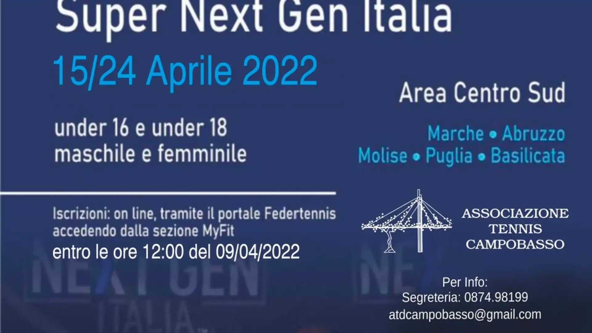 Tennis: a Campobasso la tappa del Super Next Gen 2022.