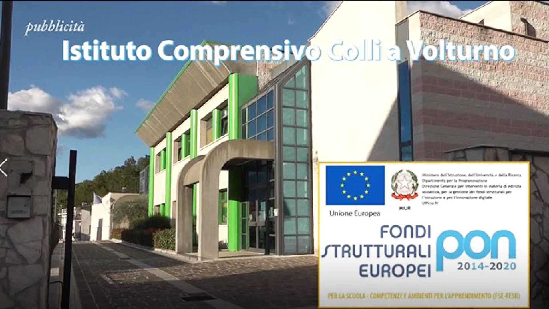 Istruzione: la nostra redazione vi propone lo spot ufficiale del Programma Operativo Nazionale (Pon per la Scuola) dell'Istituto Comprensivo di Colli a Volturno.