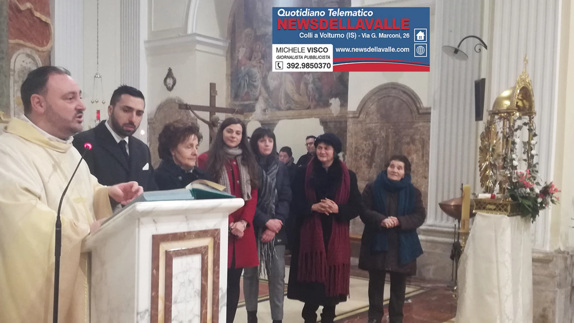 La famiglia Raddi omaggia Colli di una reliquia di Sant’Antonio Abate. Il  servizio video della celebrazione. Emozione unica in paese.