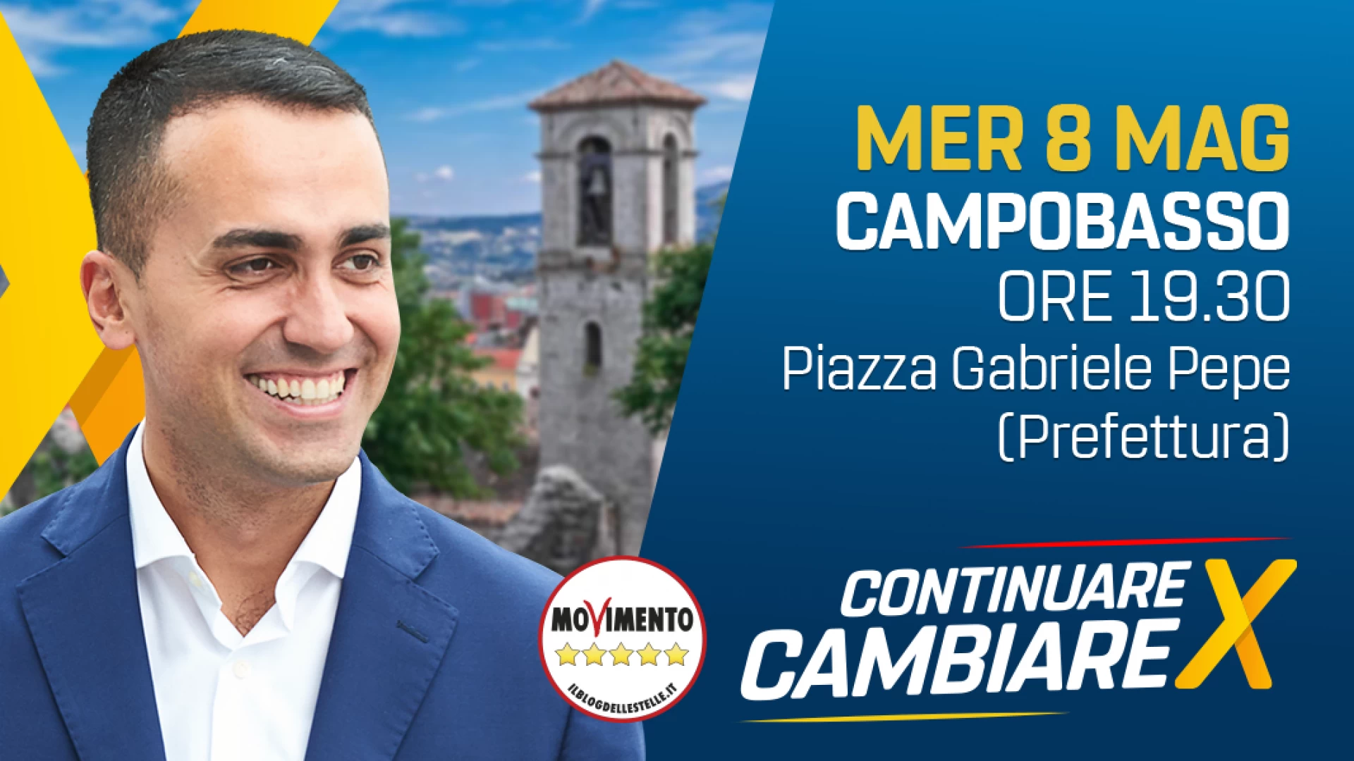 Di Maio mercoledì a Campobasso per il Tour #ContinuareXCambiare.