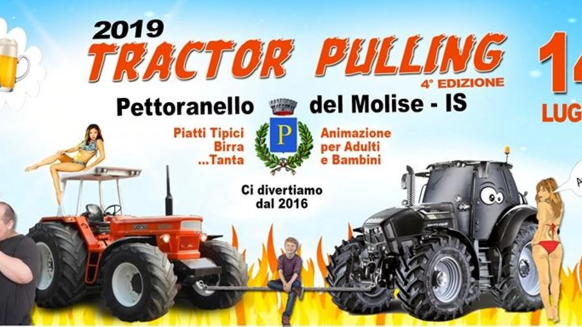 Pettoranello del Molise: divertimento ed emozioni per l’edizione 2019 del Tractor Pulling. Il 14 luglio evento da non perdere.