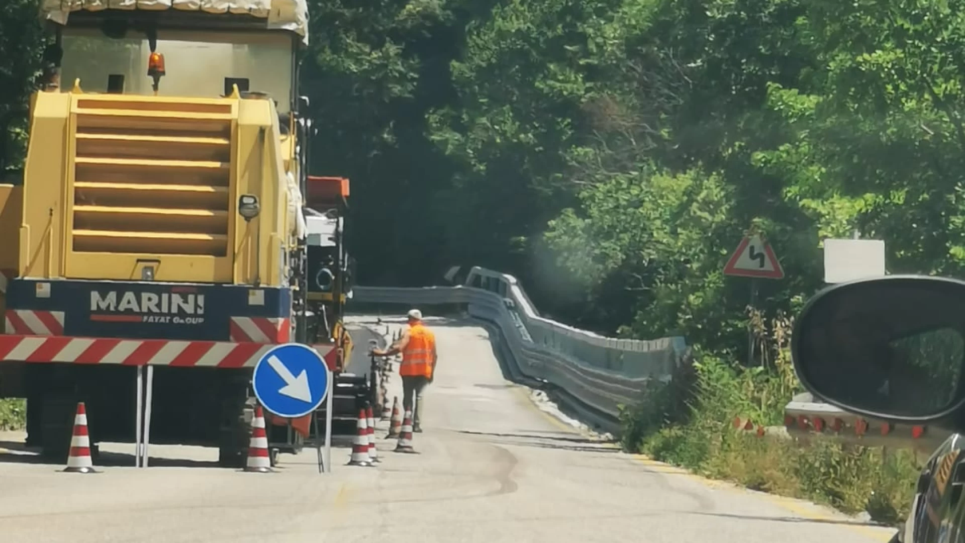Colli a Volturno: sulla statale 158 la posa del nuovo manto stradale. Sta per chiudere il cantiere su Ponte Sbiego.