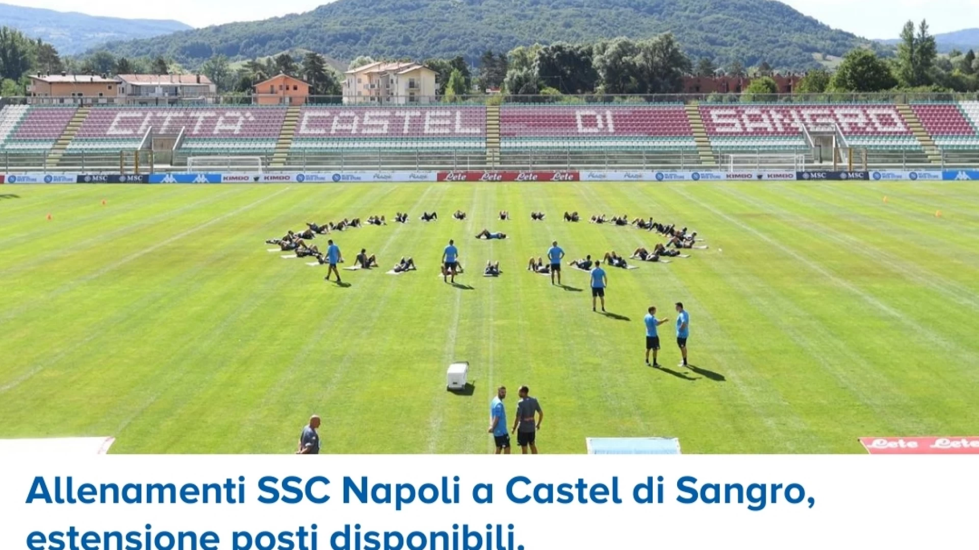 Castel Di Sangro: allenamenti SSC Napoli, ampliamento posti disponibili per le ultime sedute