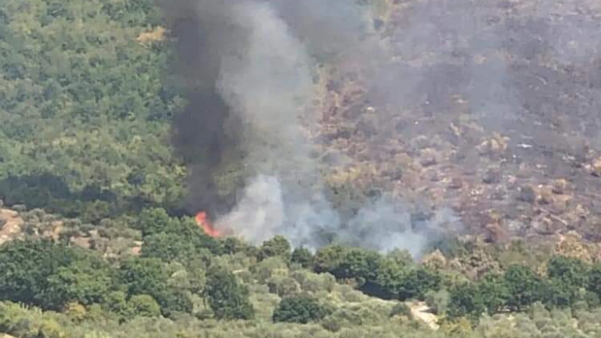 Pozzilli: è ripartito nel pomeriggio il mega incendio su Monte Stingone