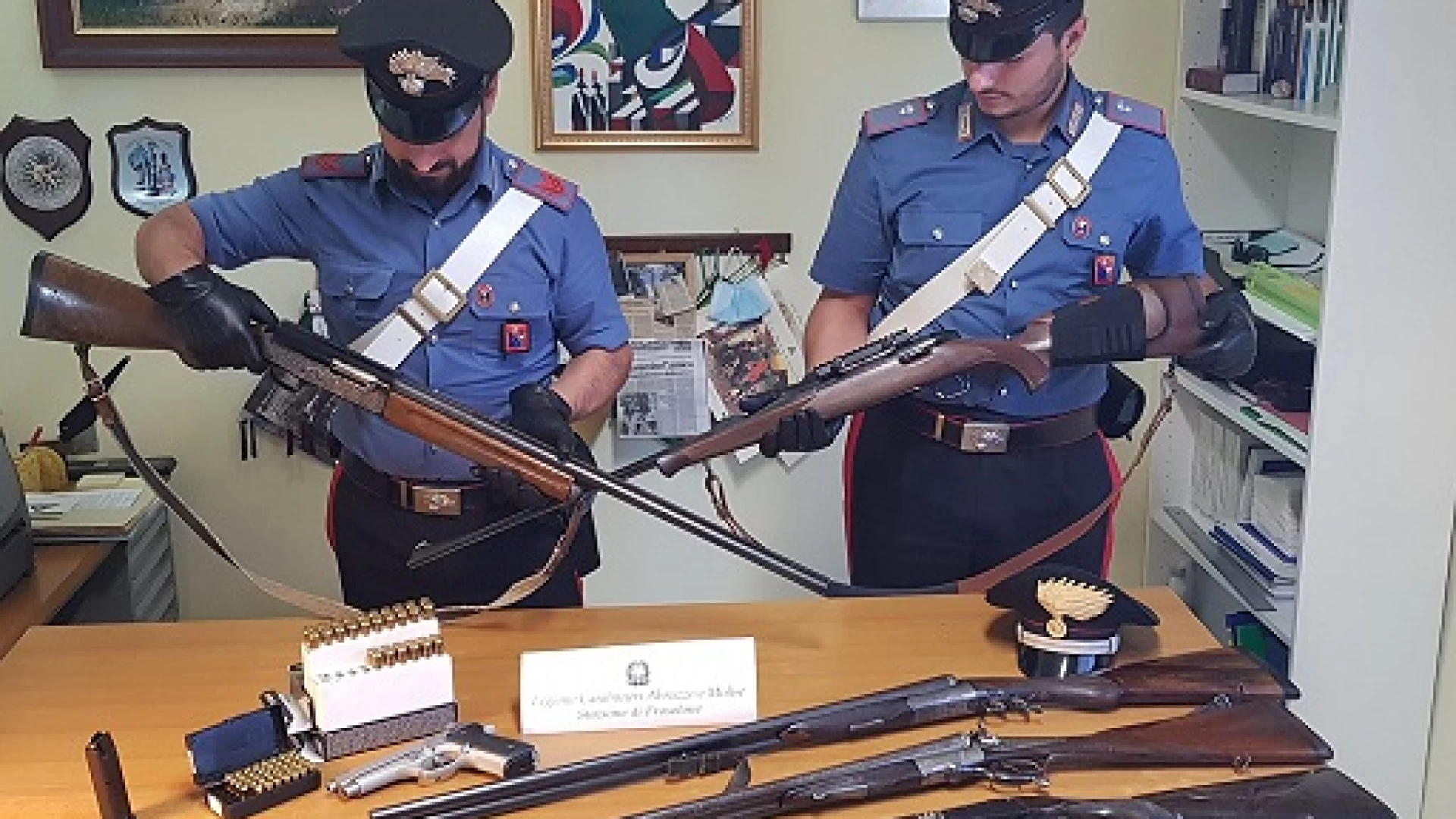 Isernia: Controlli dei Carabinieri di Isernia in materia di legittima detenzione di armi.