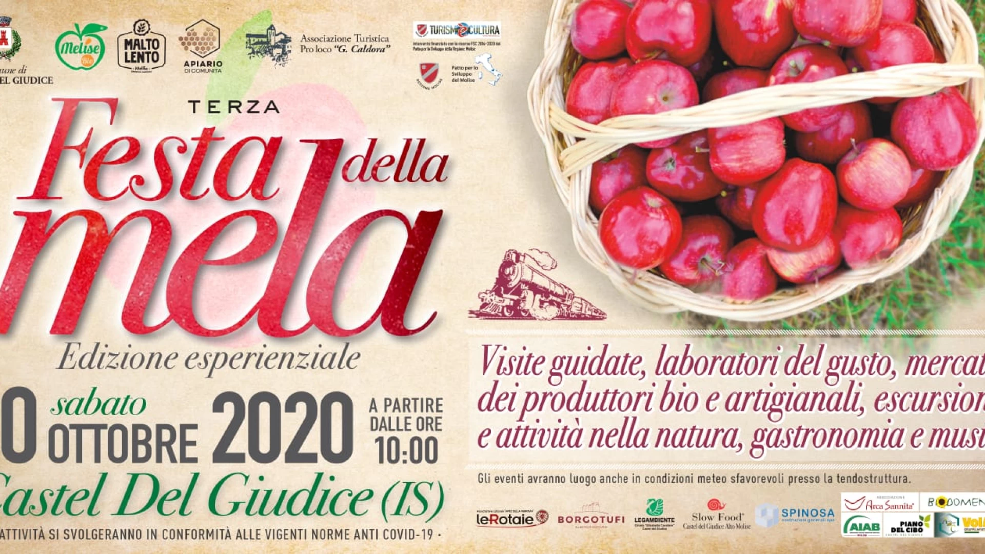 Castel Del Giudice: sabato 10 ottobre la Festa della Mela, edizione esperienzale.