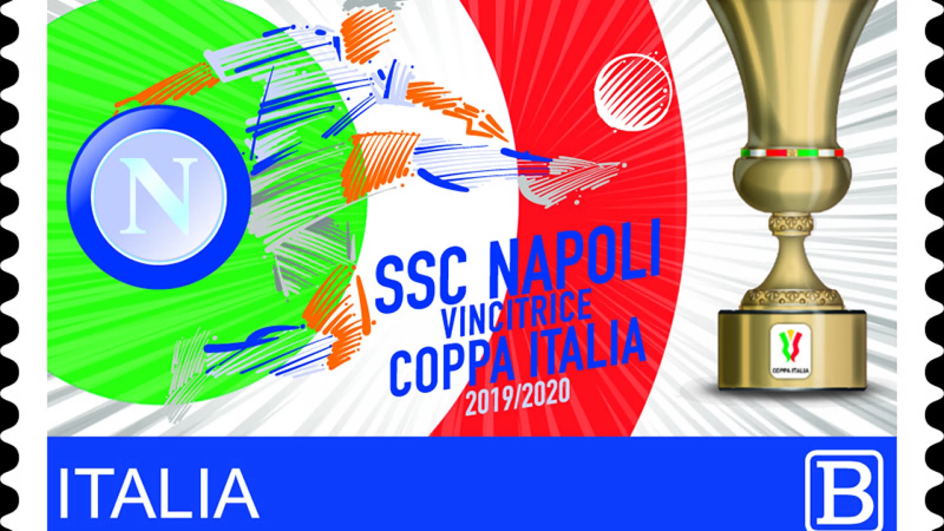 Poste Italiane dedica francobollo commemorativo al Napoli vincitore dell’ultima Coppa Italia.