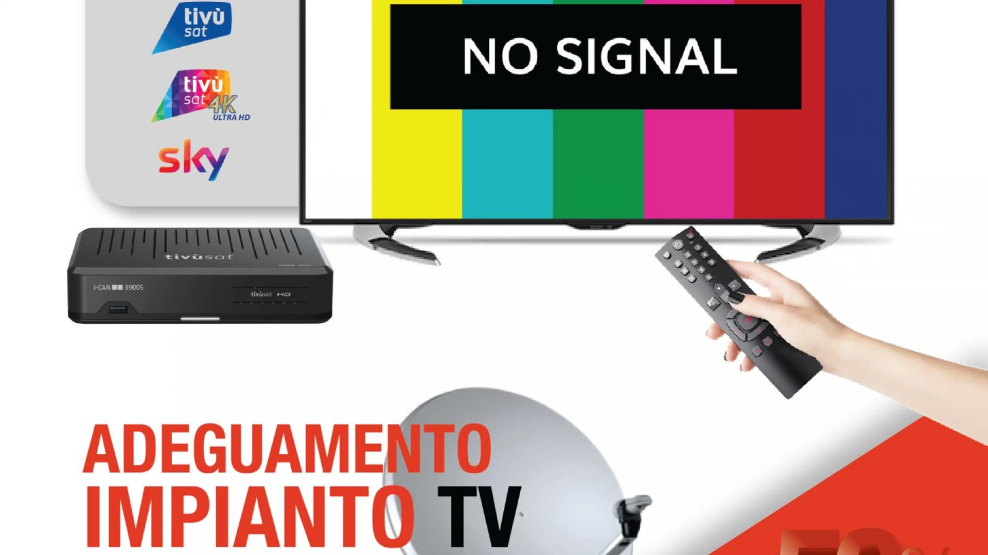 Adegua il tuo impianto Tv alle nuove normative europee. All’intervento ci pensa Net Com Impianti.