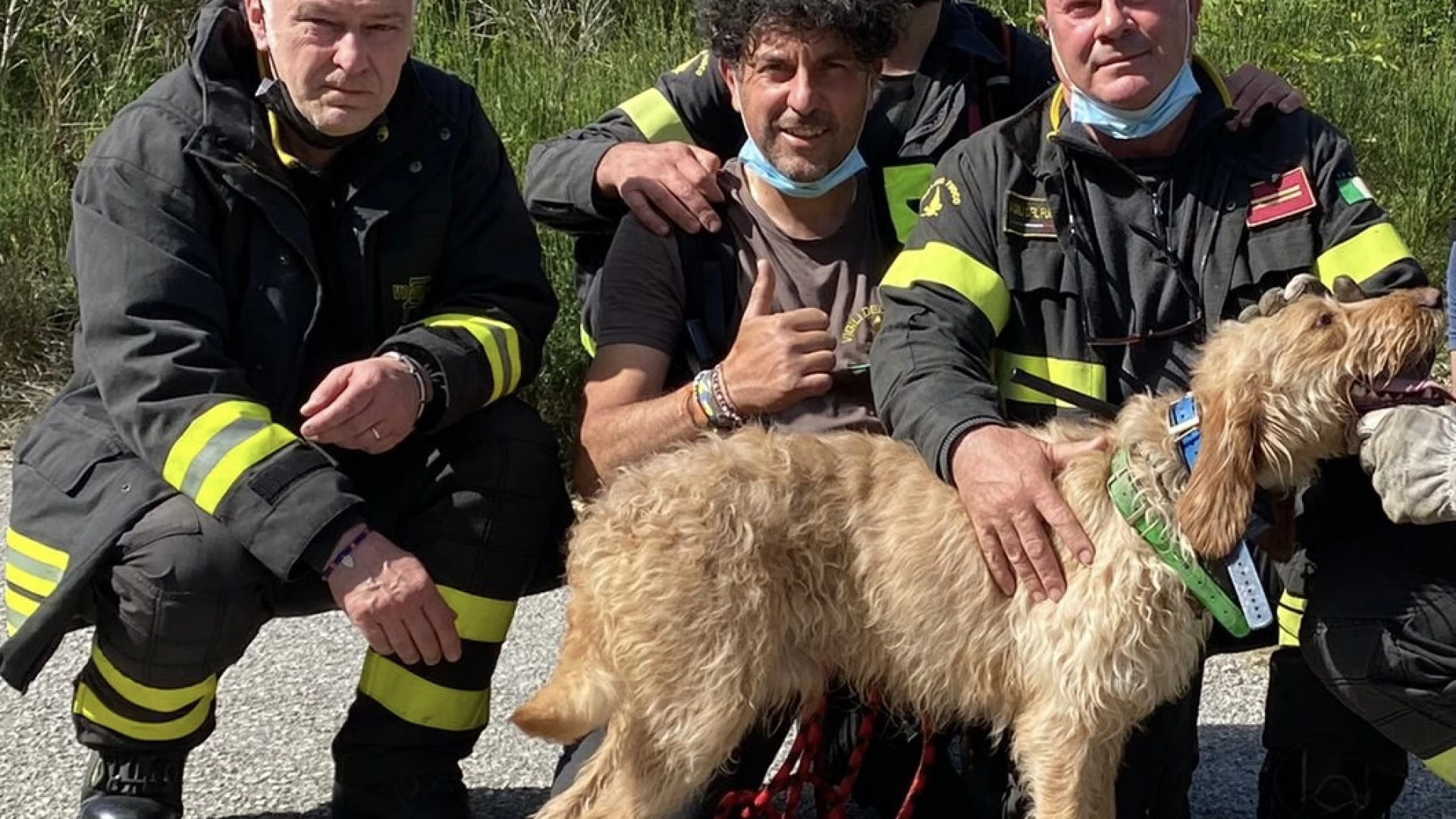 Castelpetroso: i Vigili del Fuoco di Isernia recuperano cane scivolato in un burrone nei pressi di Monte Patalecchia.
