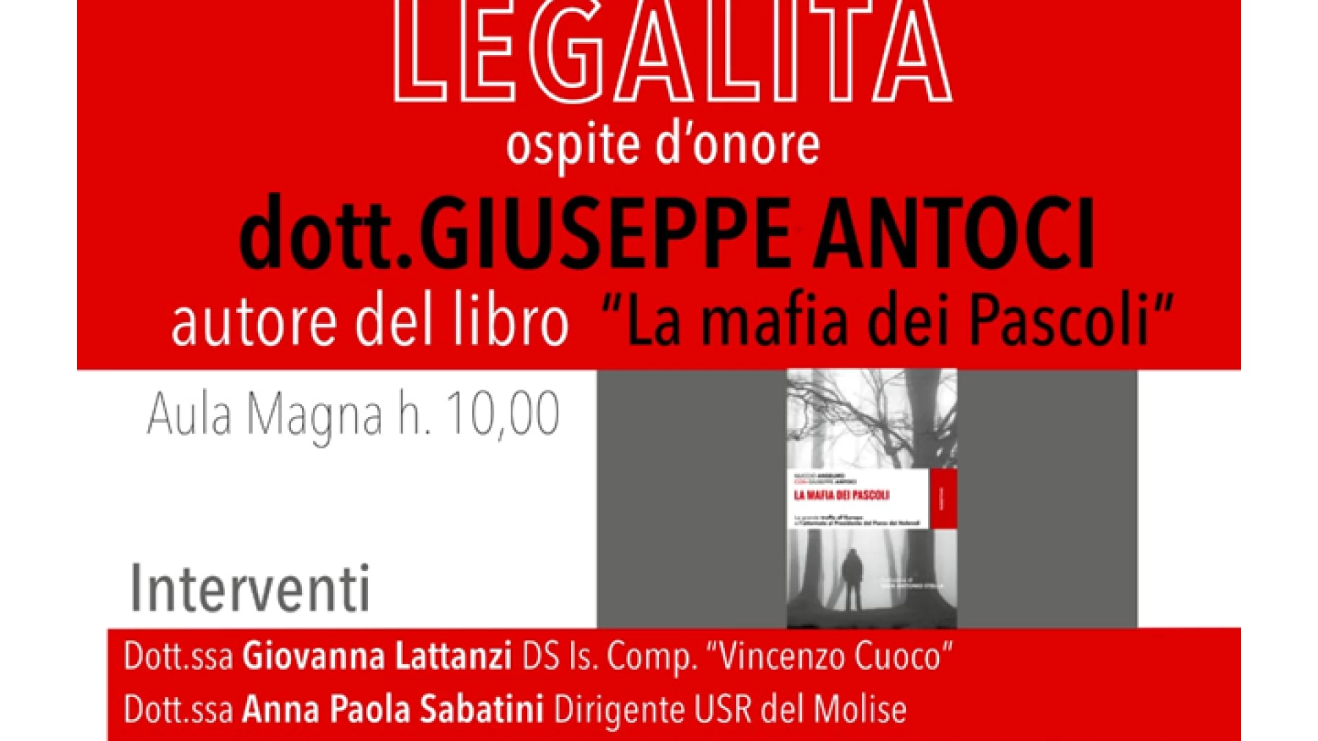 Giornata della Legalità, l'istituto Cuoco di Petacciato ospita Giuseppe Antoci