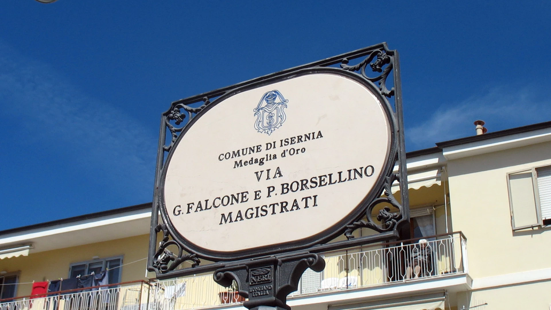Isernia: intitolata una strada ai Magistrati Falcone e Borsellino.