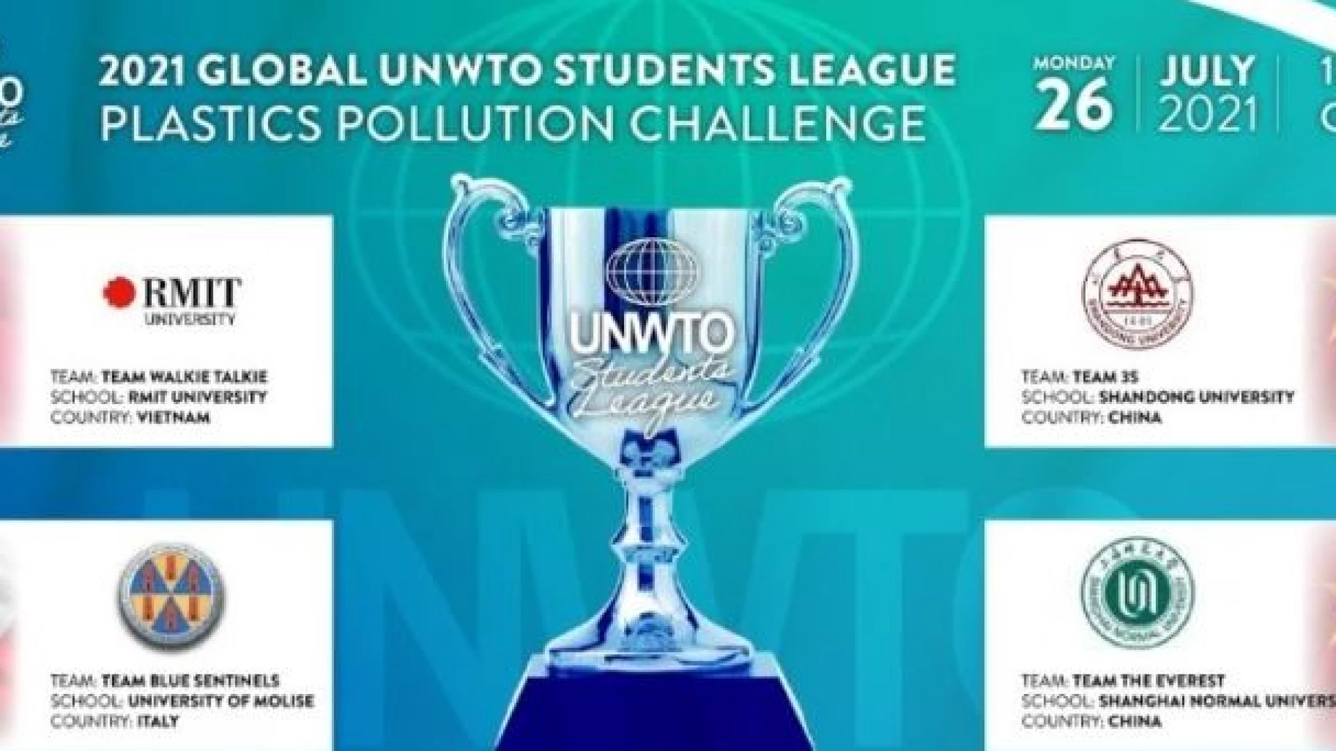 Gli Studenti di Scienze turistiche dell’UNIMOL, tra i 4 finalisti del concorso internazionale “Take Action on plastica Pollution Challenge”.