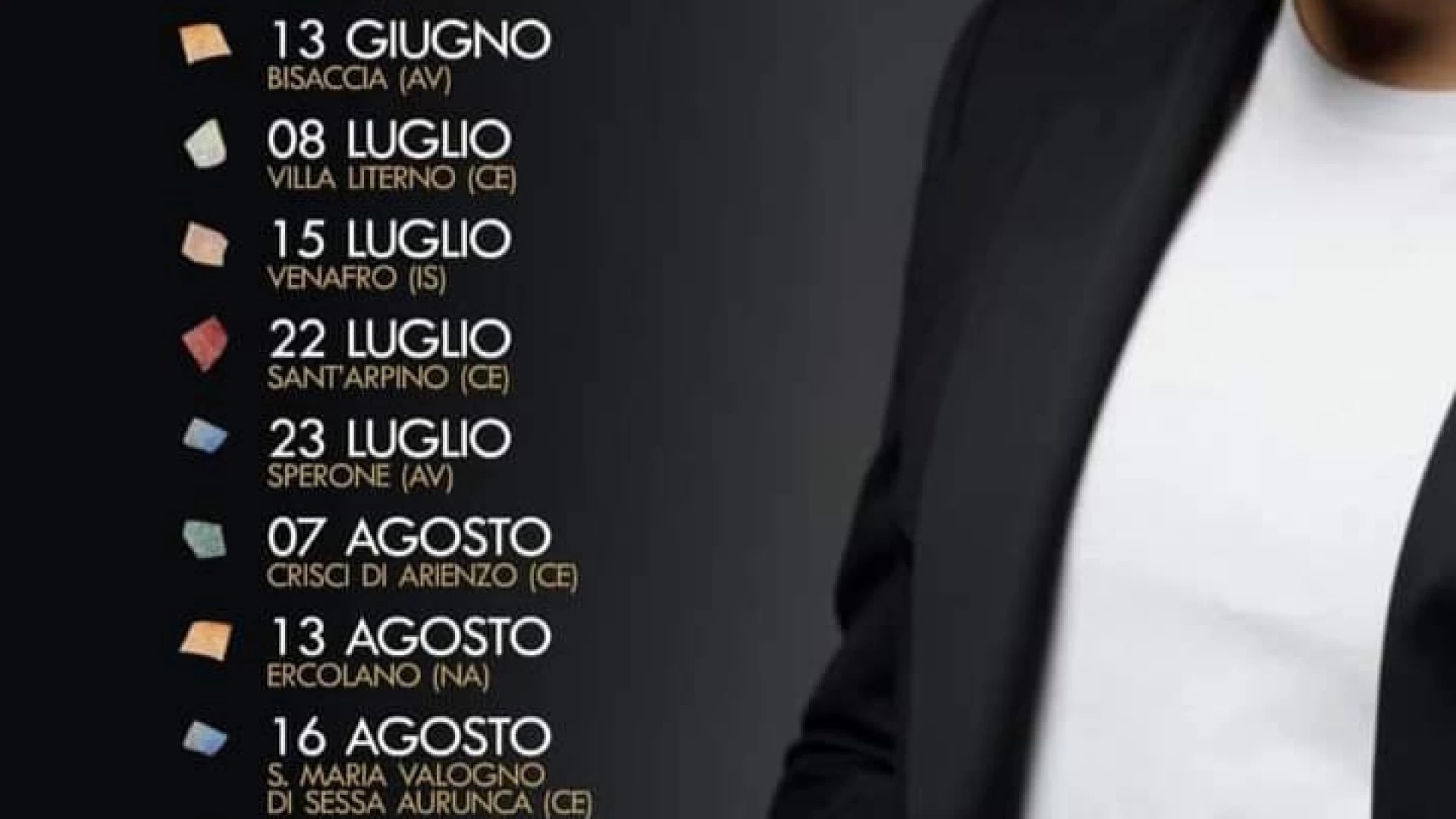 Venafro: per la Madonna del Carmine in città previsto il concerto di Andrea Sannino. Il cantautore partenopeo ufficializza le date del “Mosaico” Live Tour 2023.