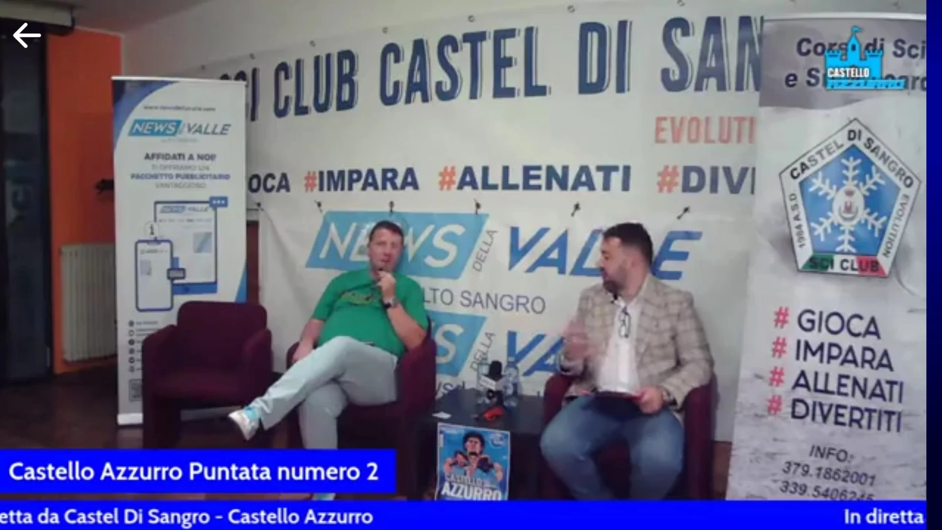 Castello Azzurro: rivedi la puntata numero 2. Ospiti i componenti del Napoli Club Castel Di Sangro.