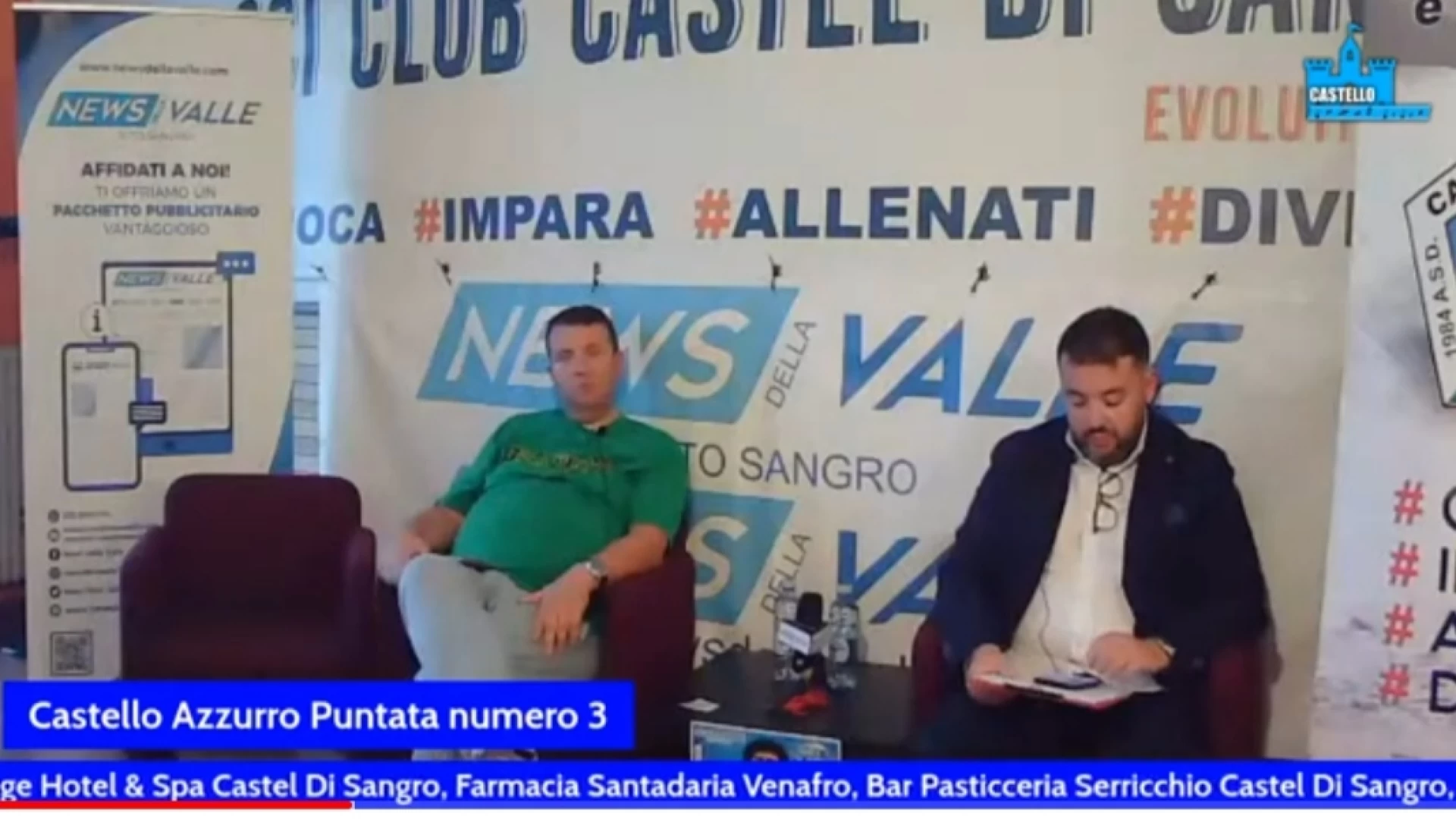 Castello Azzurro: rivedi la terza puntata del nostro programma live. Domenica di festa a Castel Di Sangro. Guarda il video