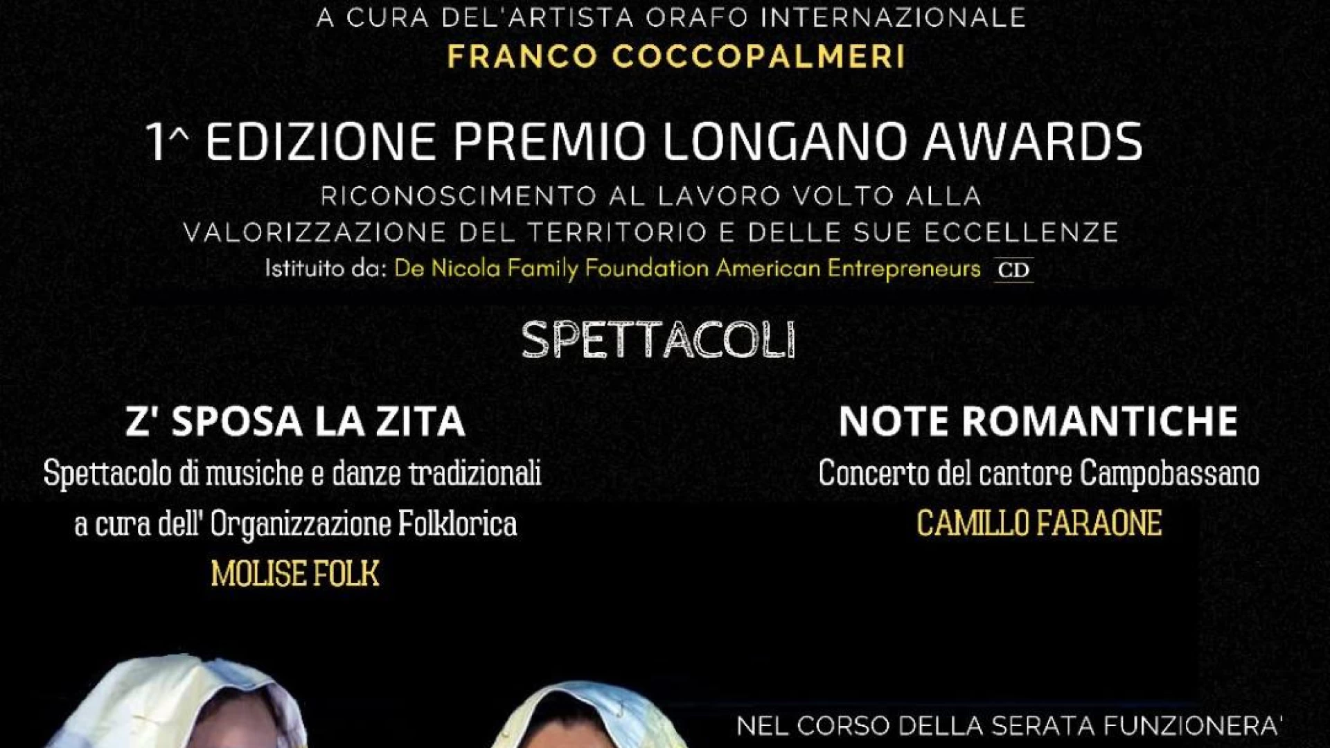 Longano: il 5 agosto la presentazione della prima edizione del PREMIIO Longano Awards-De Nicola Companies.