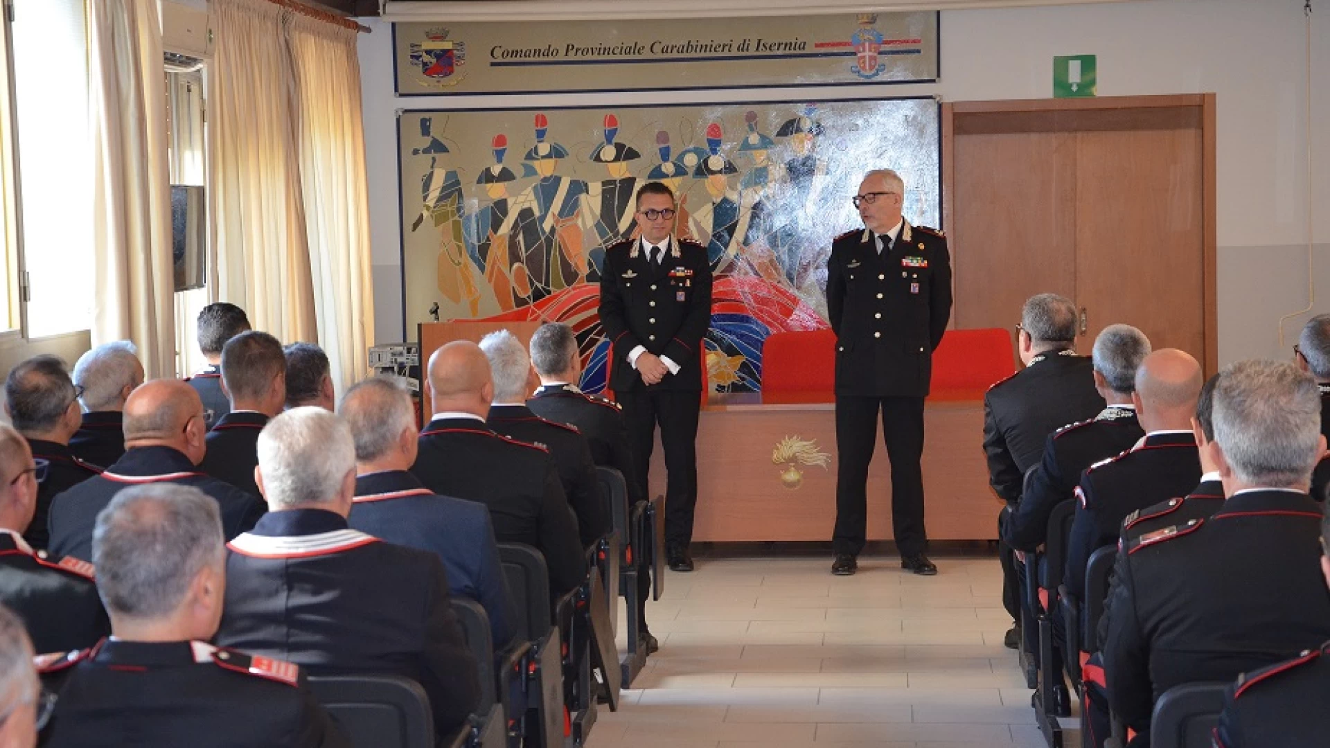 Il Generale di Brigata Paolo Aceto ha salutato i Carabinieri della Provincia di Isernia.