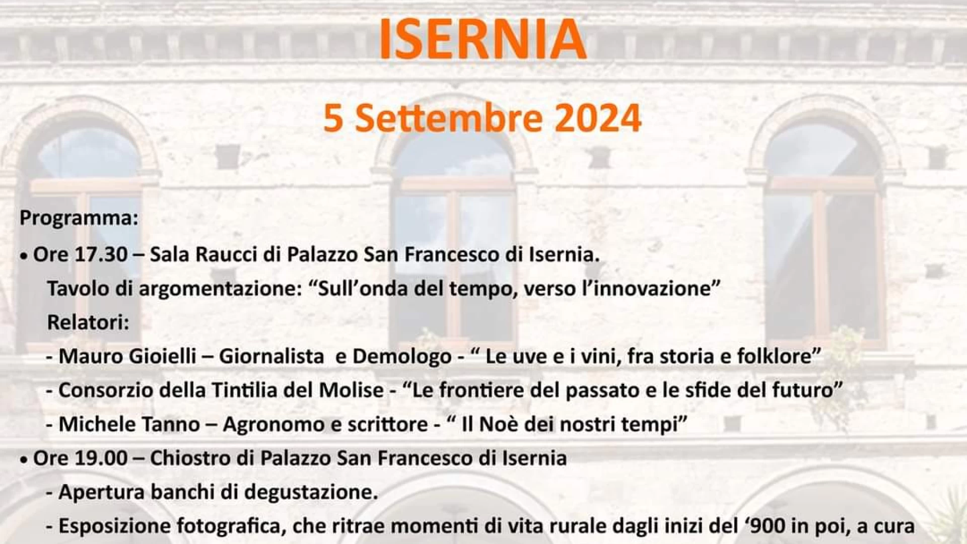 FONDAZIONE ITALIANA SOMMELIER DEBUTTA A ISERNIA CON UN EVENTO CULTURALE E GASTRONOMICO DI GRANDE PRESTIGIO