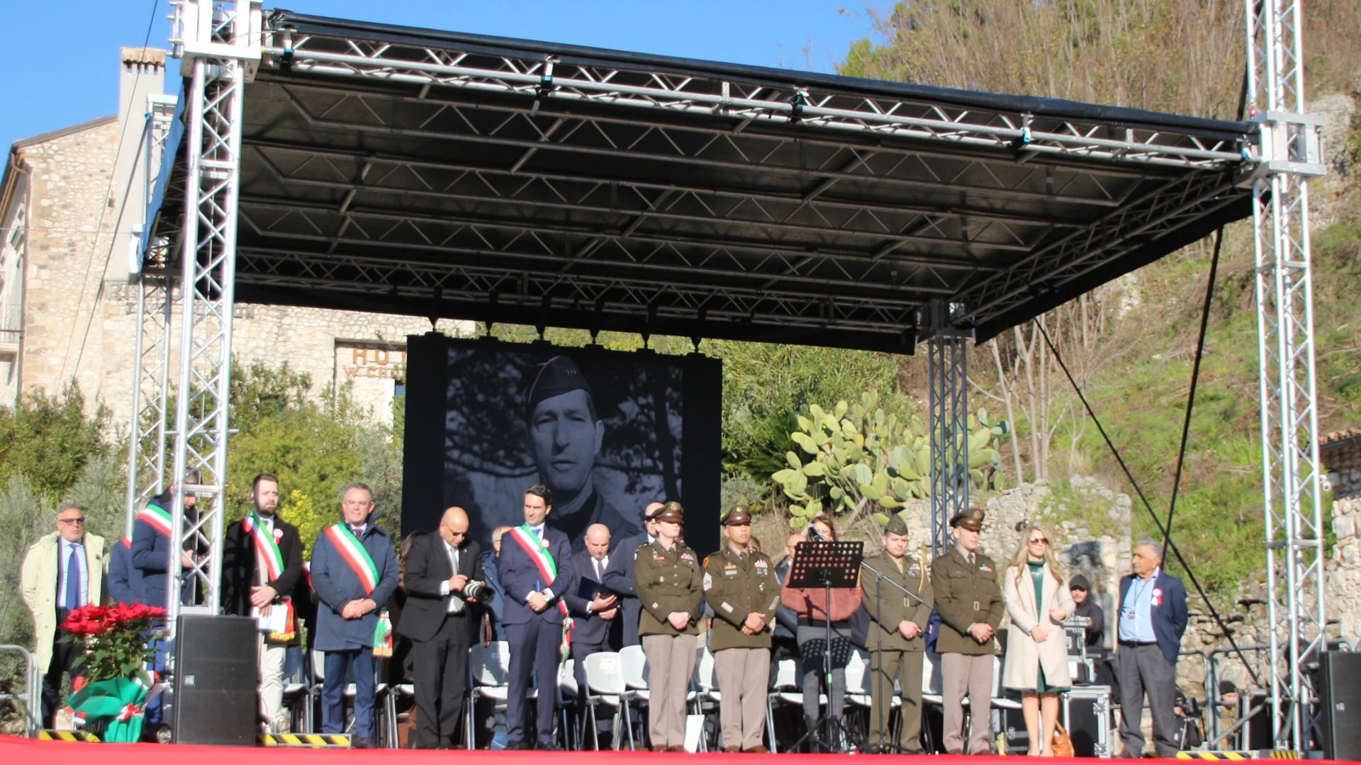 Commemorazione della 81esima battaglia di San Pietro Infine , presente alla cerimonia la delegazione comunale di Mako'v Polonia.