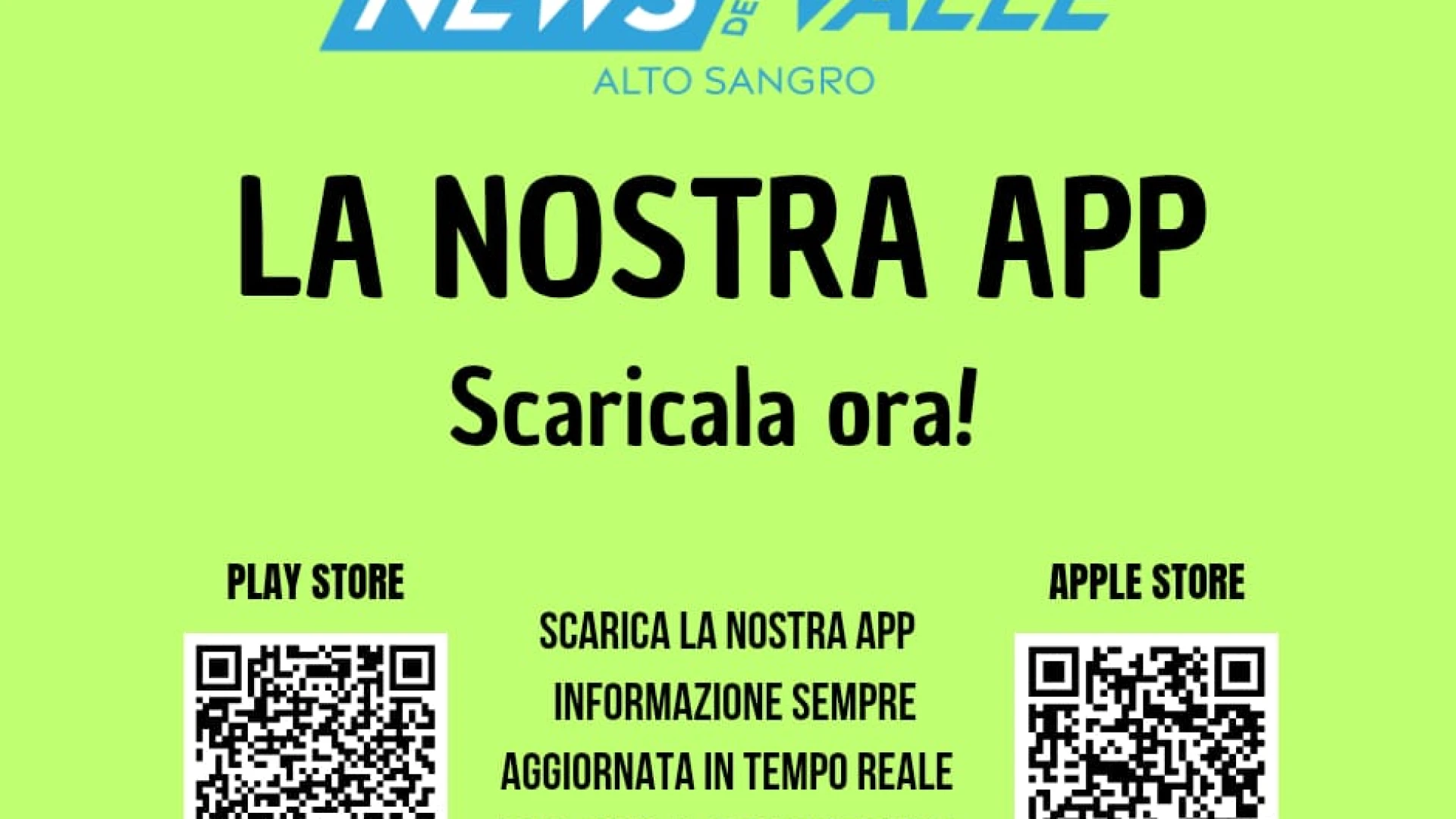 Buon 2025 dalla nostra redazione. Scaricate la nostra app ufficiale. Newsdellavalle Alto Sangro primo quotidiano telematico in Molise ed Abruzzo in assoluto dotato di app ufficiale