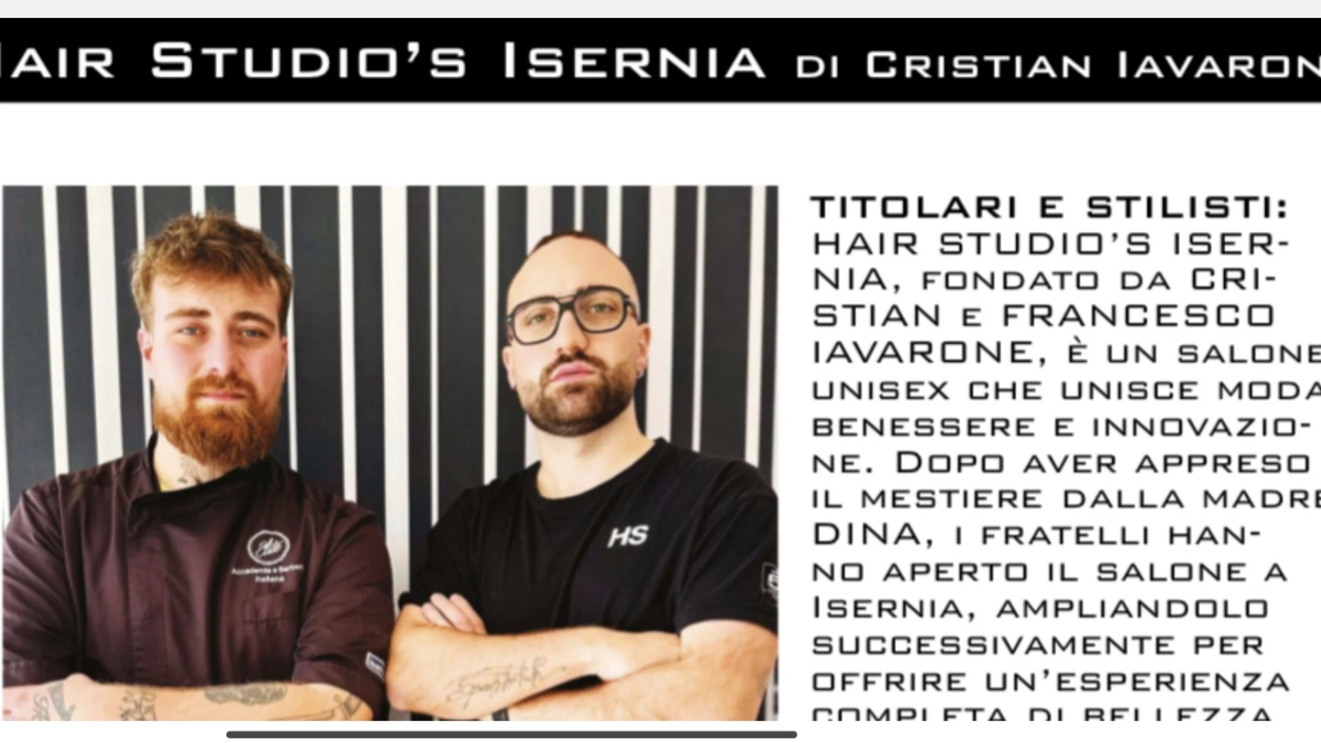 Isernia: Hairstudios' di Cristian e Francesco Iavarone rientra per il secondo anno consecutivo nella "Top Hairstylist 2025".