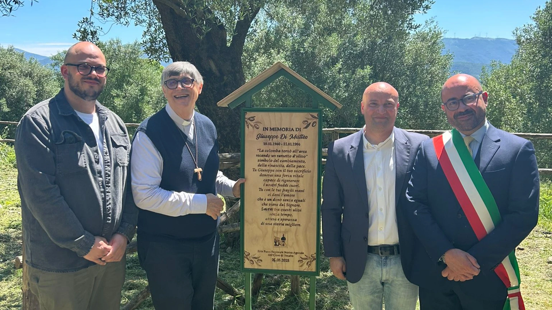 Venafro: l'Ente Parco regionale dell'Olivo intitola un'area a Giuseppe Di Matteo, vittima innocente della mafia.