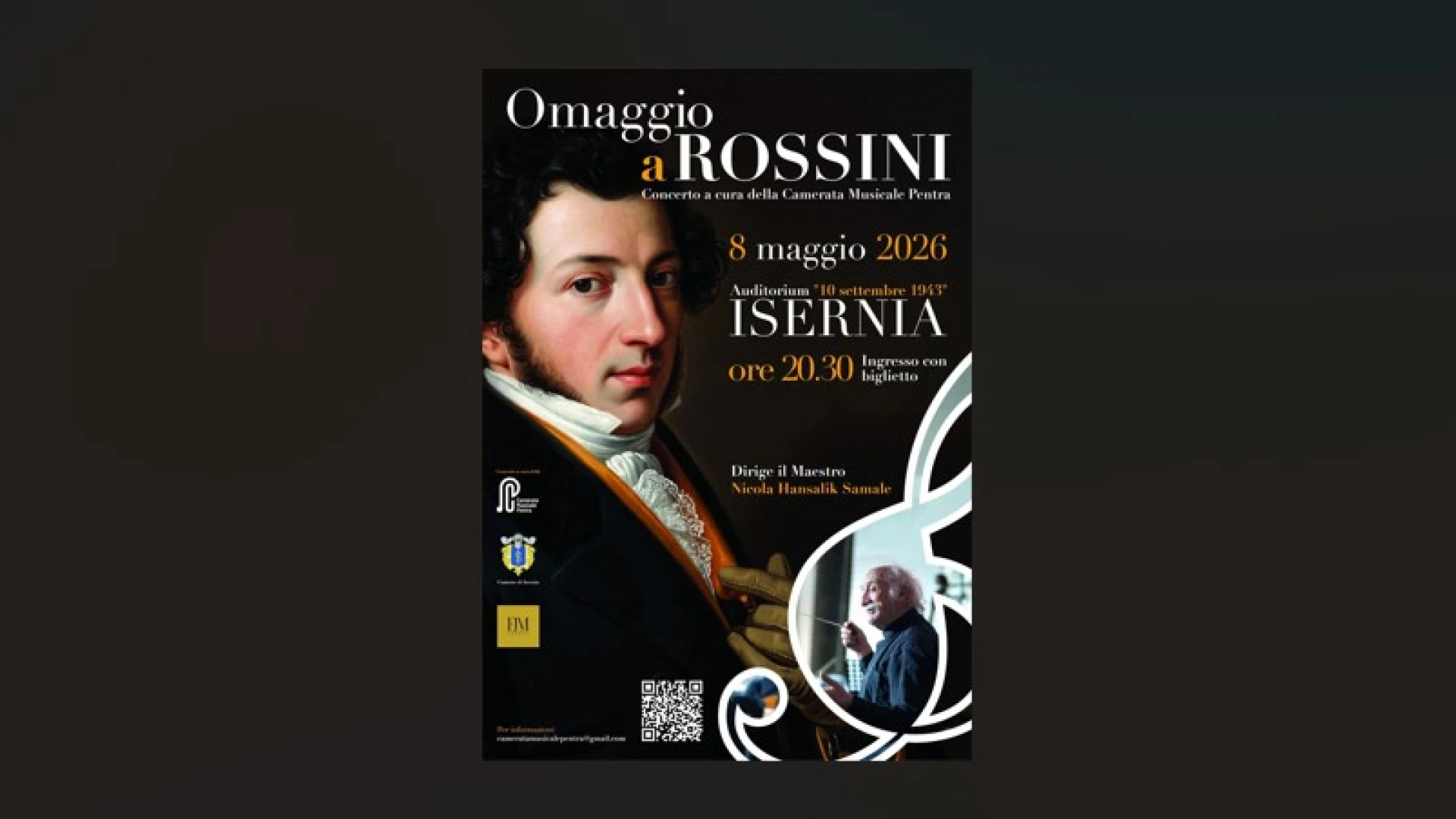 Omaggio a Rossini, l’8 maggio la Camerata Musicale Pentra si esibisce presso l’Auditorium “10 Settembre” di Isernia.