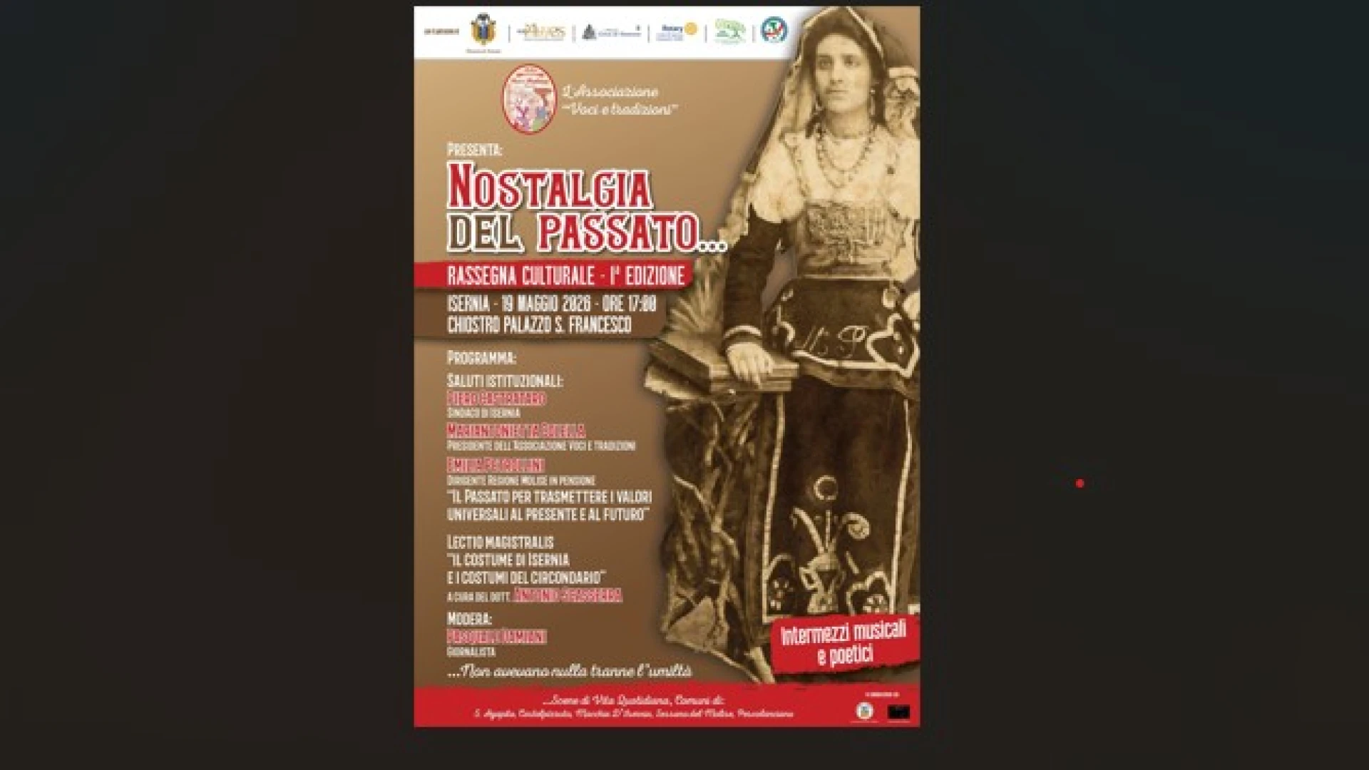 Isernia: l’associazione culturale Voci e Tradizioni propone la sua prima rassegna. Appuntamento per martedì 19 maggio in città.