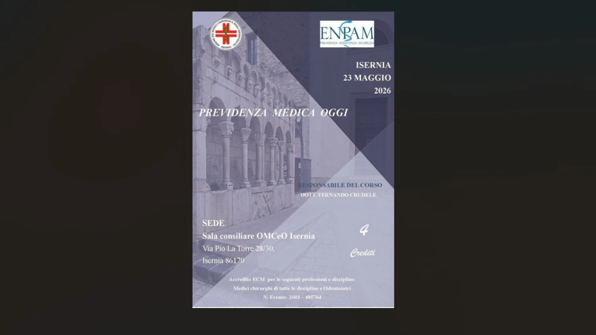 Previdenza Medica Oggi”: a Isernia il convegno con il presidente nazionale Enpam Alberto Oliveti