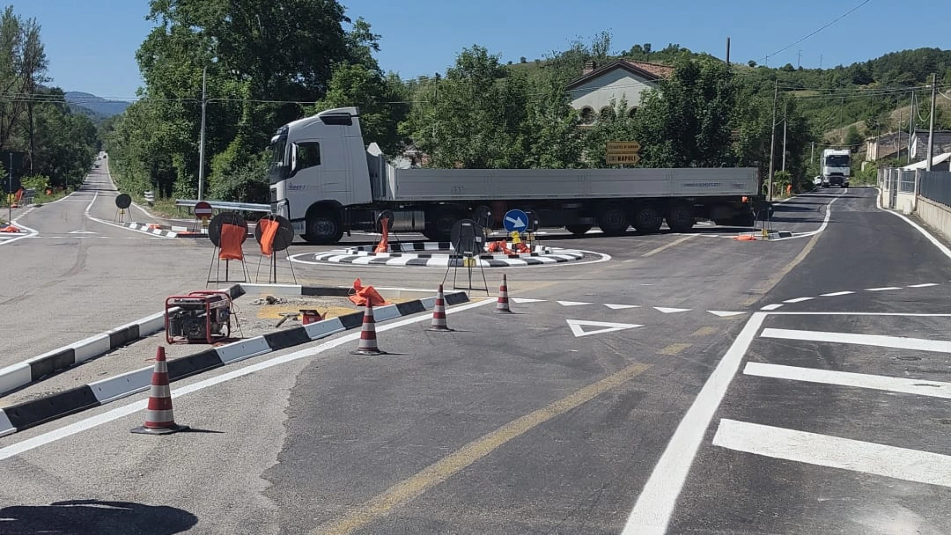 Provincia dell'Aquila: ultimata rotatoria su Sp 119 "Del Sangro".