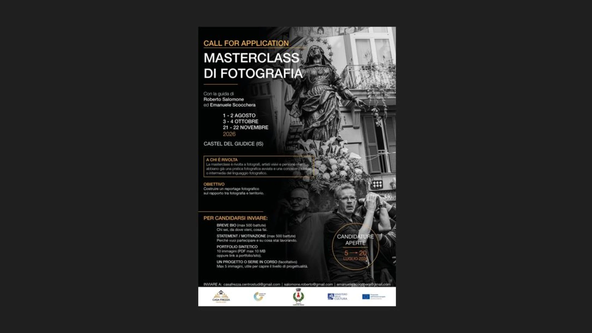 Masterclass di Fotografia a Castel del Giudice