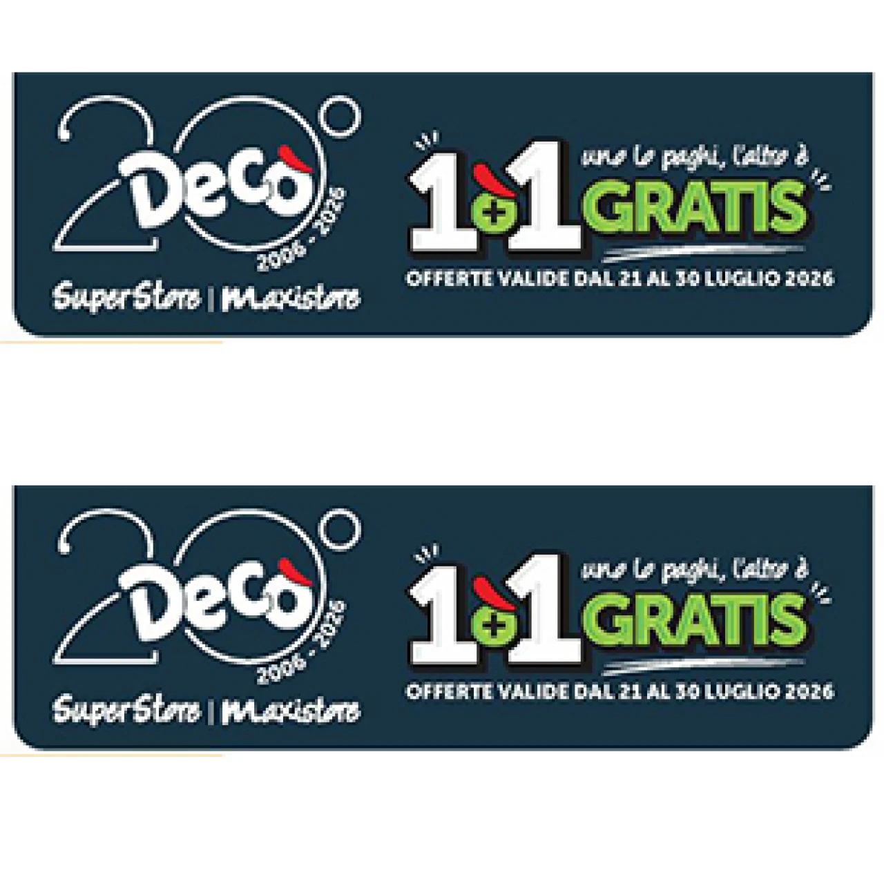 Banner maxistore 30 luglio gratis 306 per 306 pixel