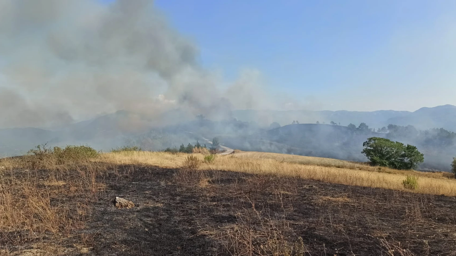 Isernia: vasto incendio interessa la frazione Colle Croce.