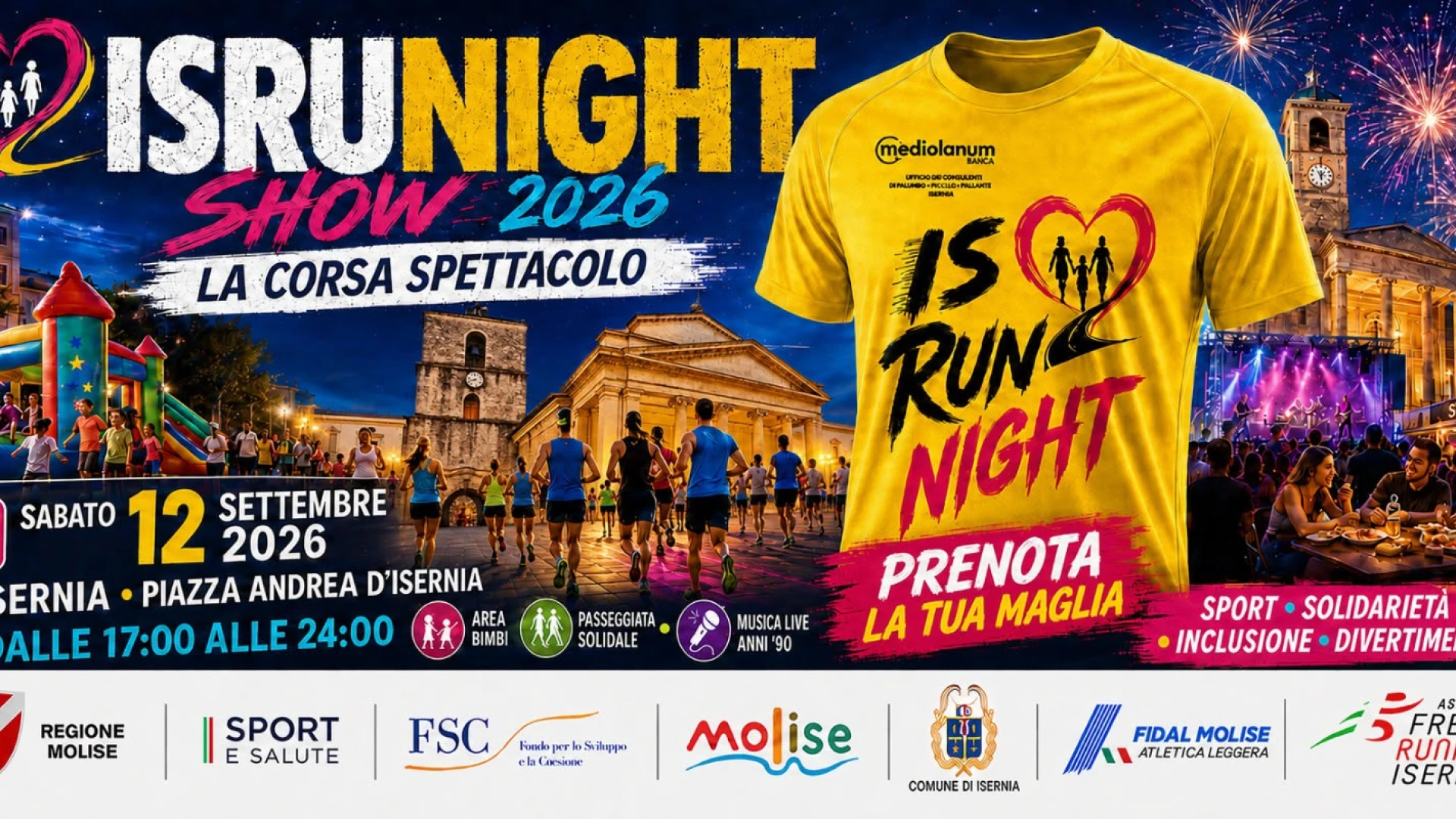 ISRUNNIGHT SHOW 2026, domani la presentazione ufficiale dell'evento presso il comune di Isernia.