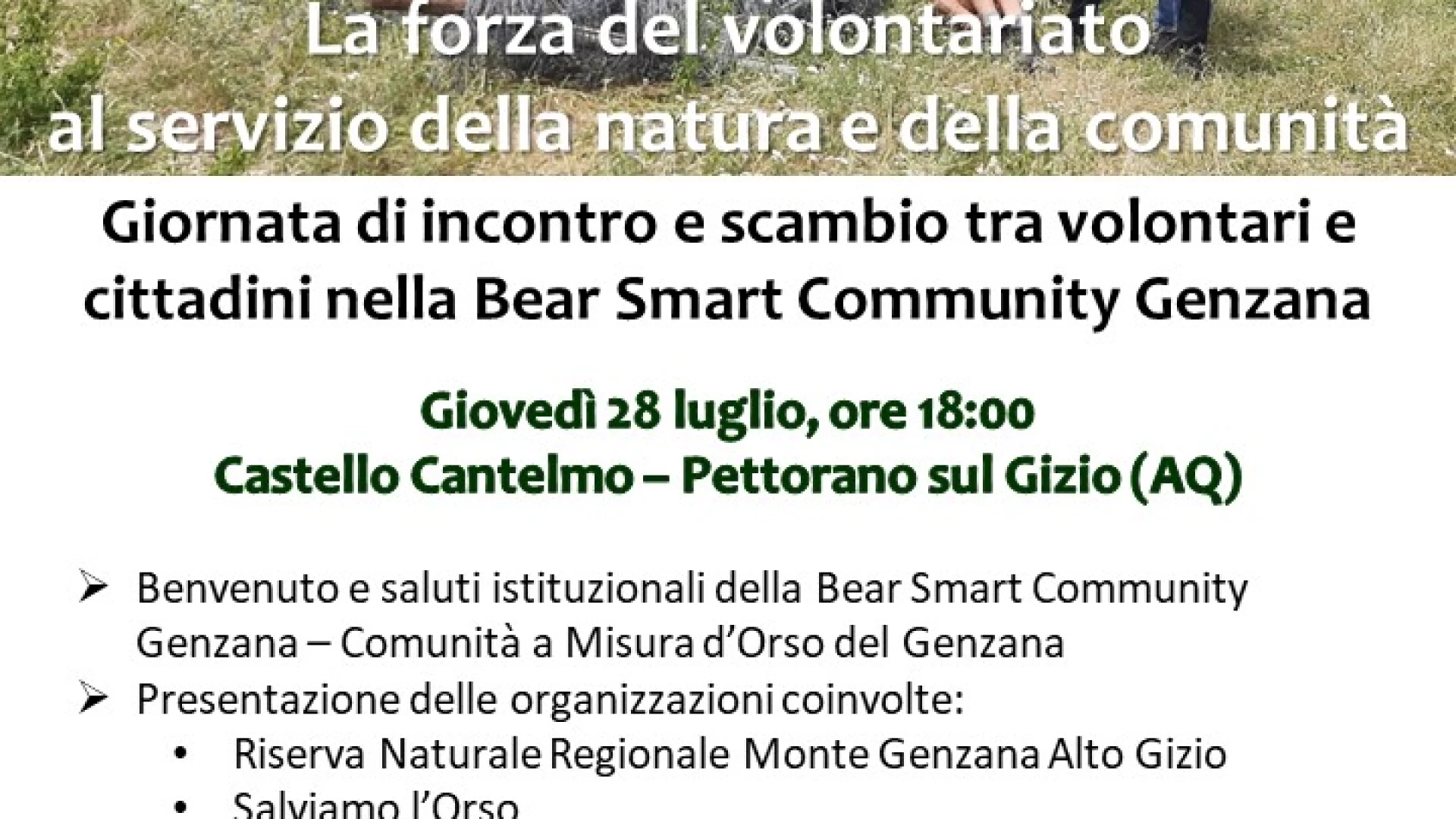 Appuntamenti con la natura e la comunità questa settimana nella Bear Smart Community Genzana di Pettorano sul Gizio