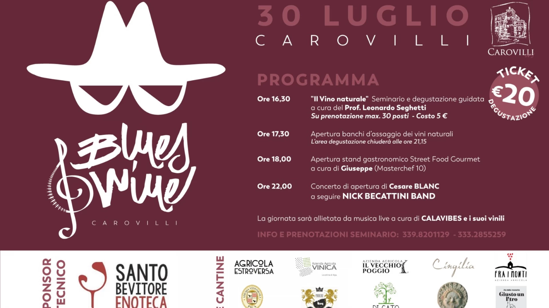 Carovilli: la Pro Loco “Marco Ferrante” promuovere l’evento musicale “BLUES&WINE”. Appuntamento per il prossimo 30 luglio.