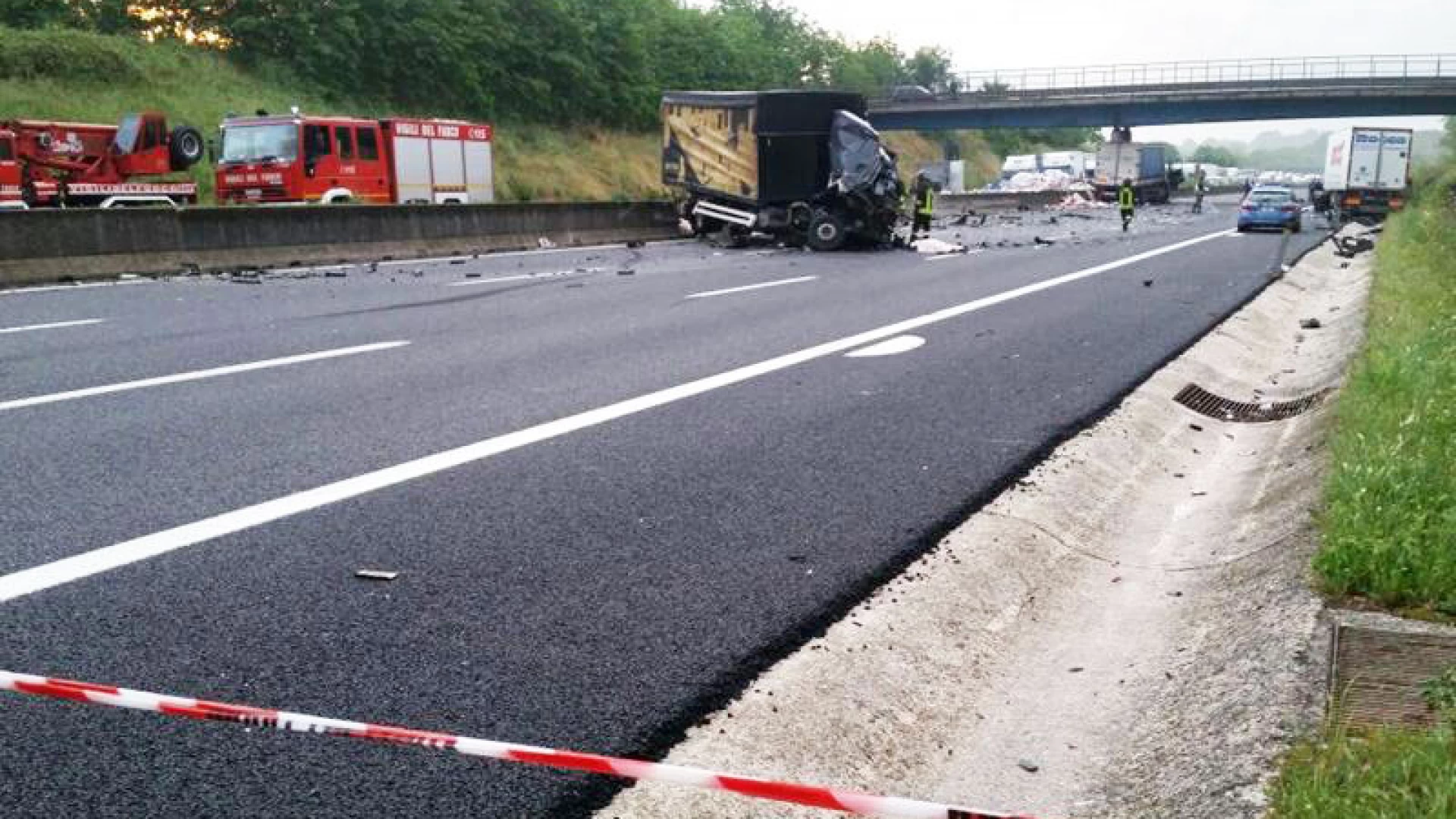 Cassino-Pontecorvo: chiusa l’Autostrada A1. Drammatico incidente all’alba di questa mattina. Un morto.