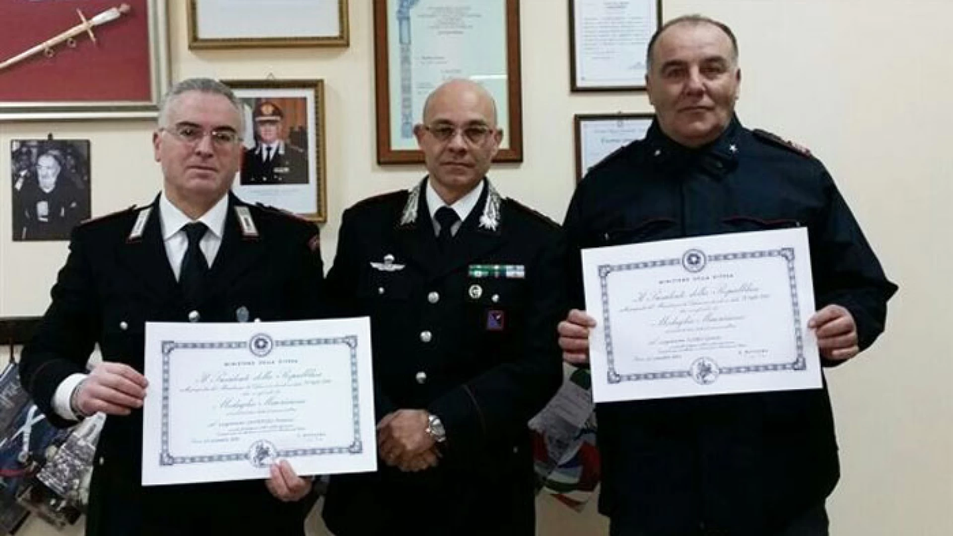 Isernia: Visita del Comandante Provinciale alla Compagnia Carabinieri di Agnone e consegna benemerenze.