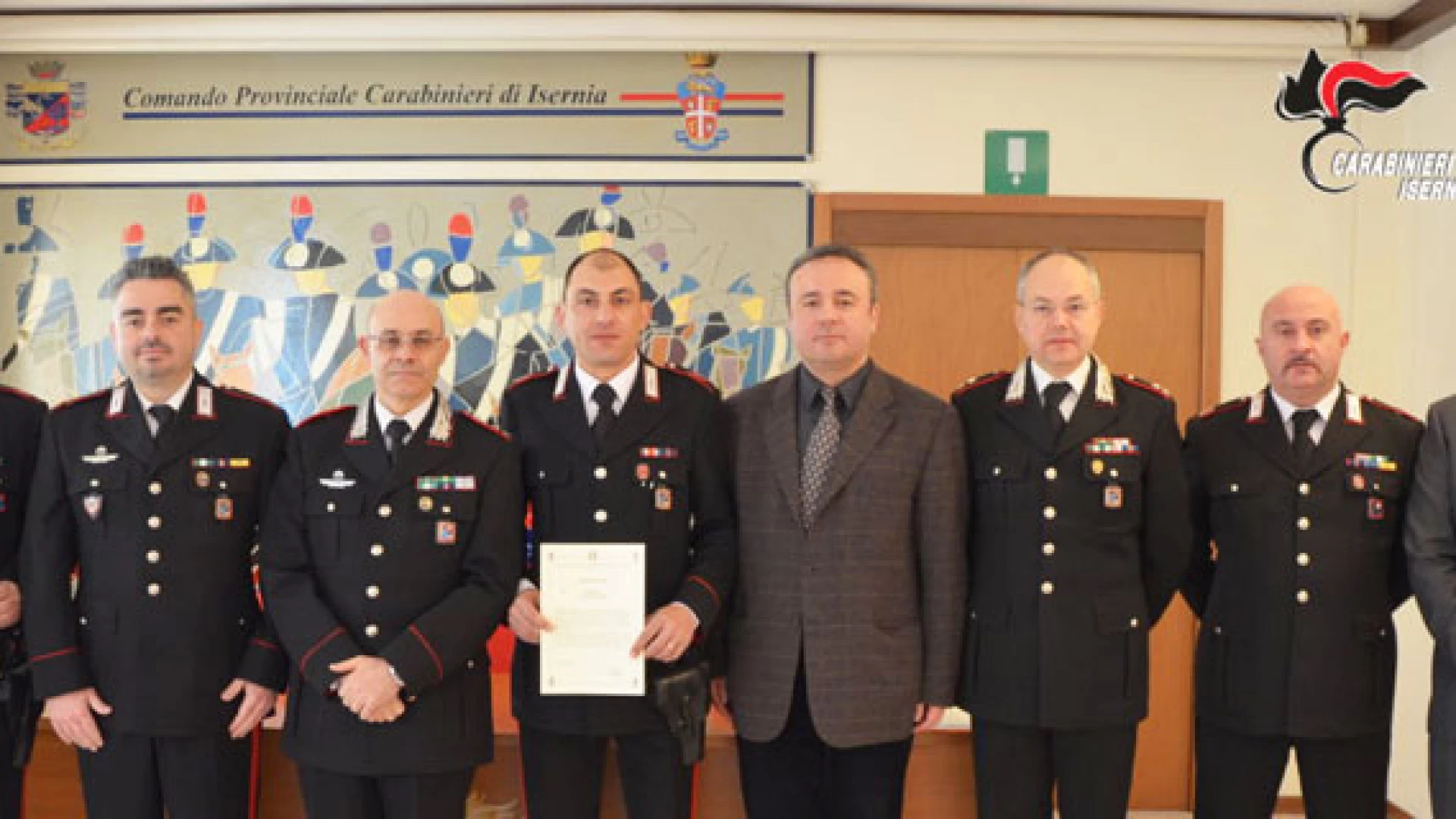 Isernia: premiati Carabinieri che arrestarono il responsabile di alcune rapine ad anziani della città.