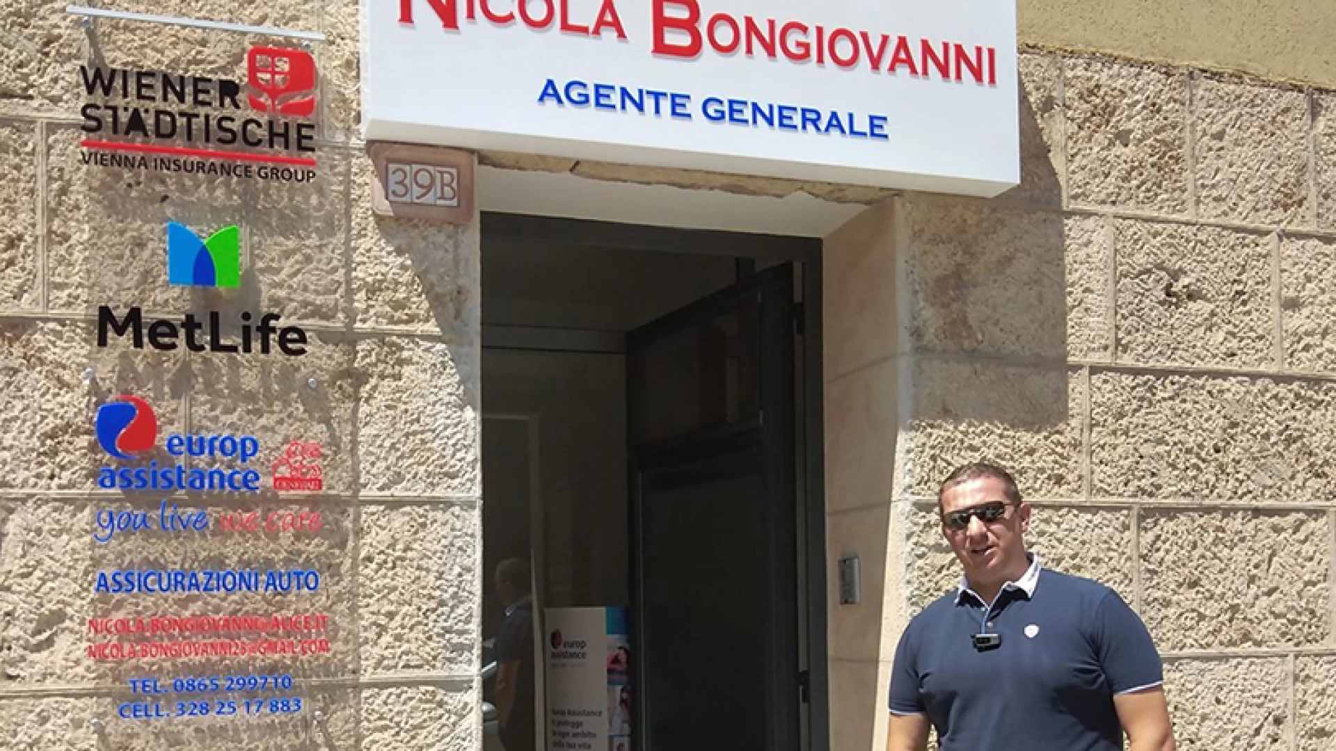 Isernia: nuova sede per l’Agenzia Assicurativa di Nicola Bongiovanni. L’apertura in via XXIV Maggio. Si cerca personale da formare.