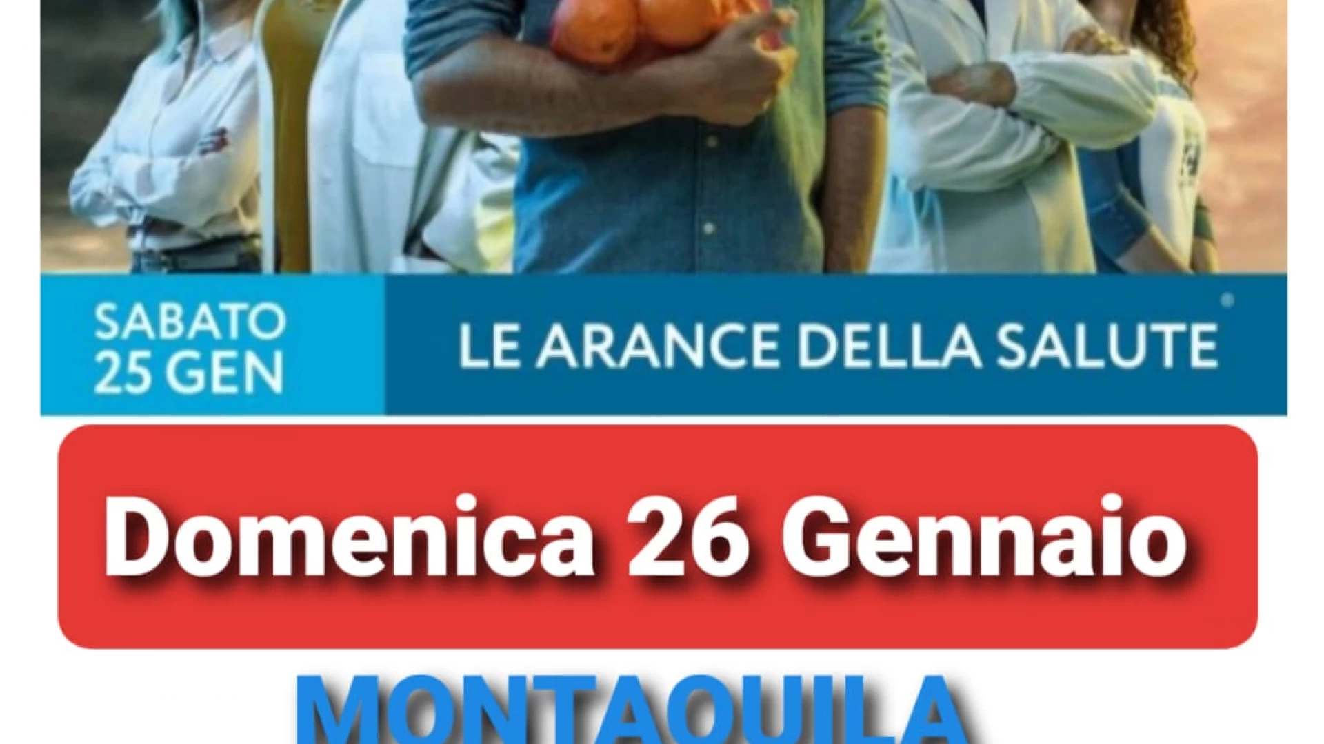 Arance della salute in vendita domani tra Montaquila e Roccaravindola