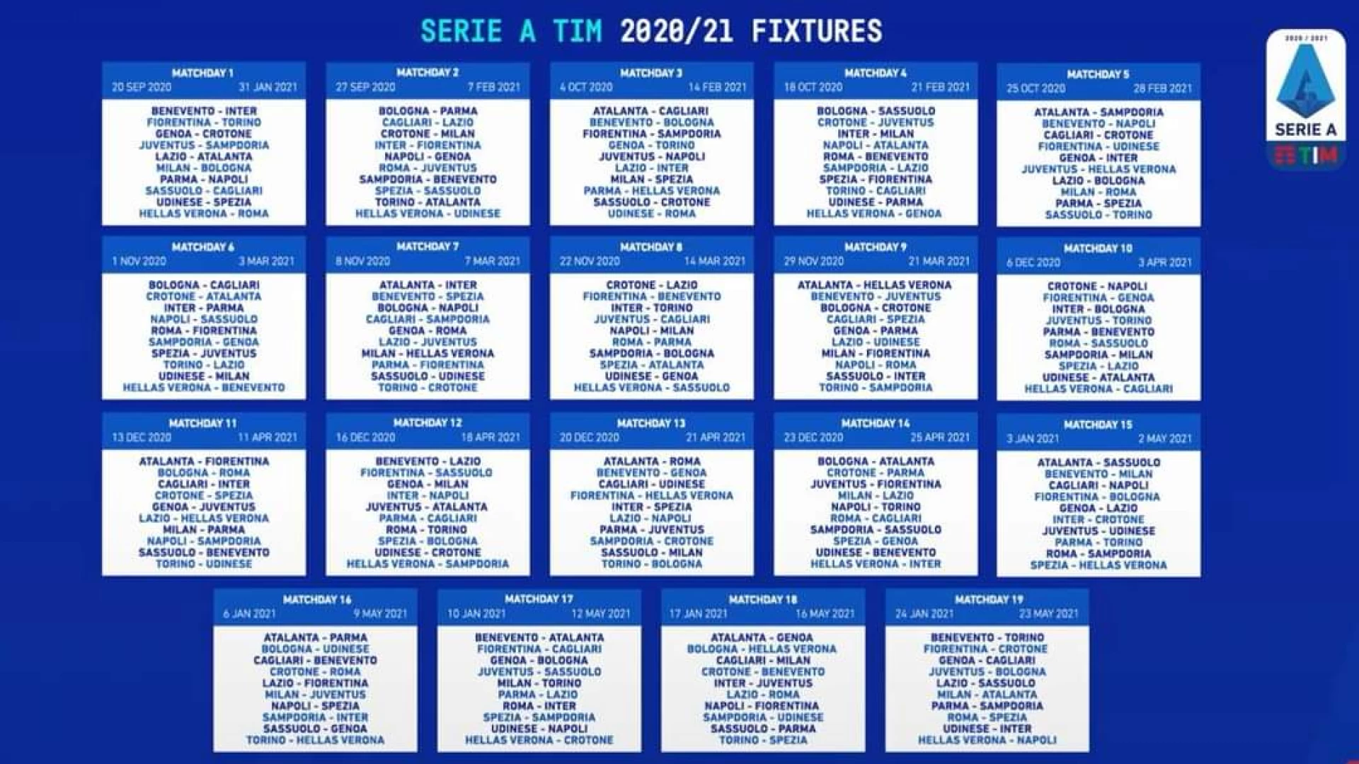Serie A, varato il calendario. Gattuso e il Napoli ripartono da Parma