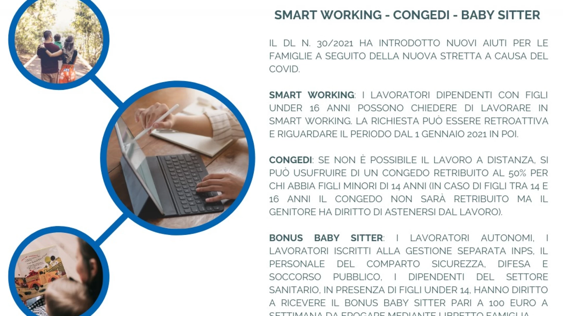 Tris di aiuti alle famiglie: smart working, congedi e baby sitter. Tutte le info presso il Centro Servizi Cooperative Molise