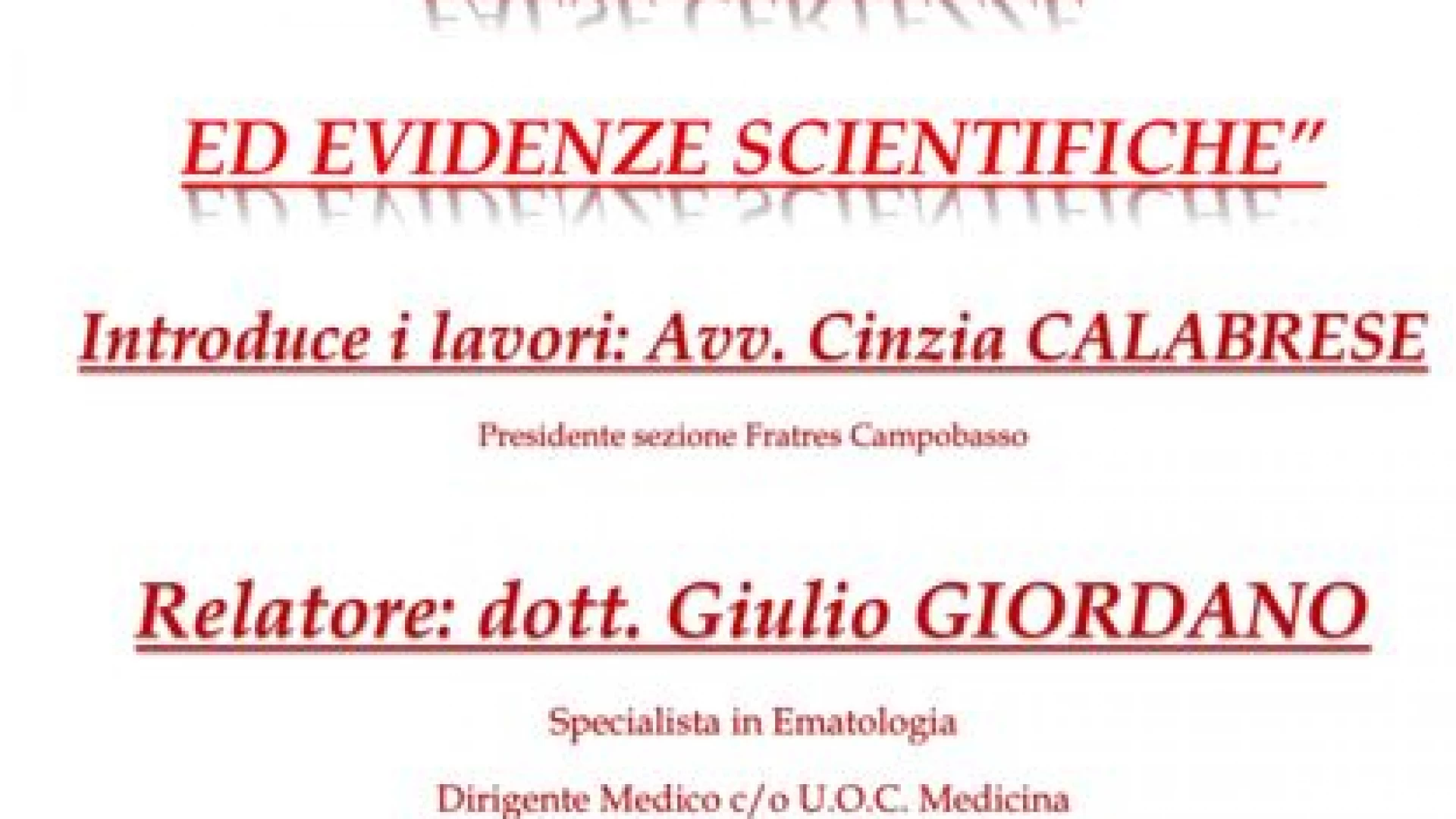 “Covid-19 tra paure, miti, false certezze ed evidenze scientifiche”. Il convegno si terrà a Campobasso il 10 settembre.