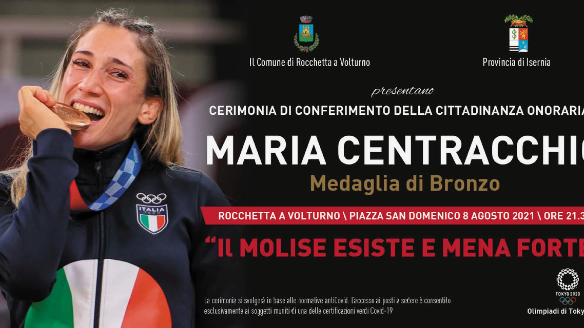 Rocchetta a Volturno omaggia Maria Centracchio. Domenica 8 agosto evento congiunto con la Provincia in Piazza San Domenico.