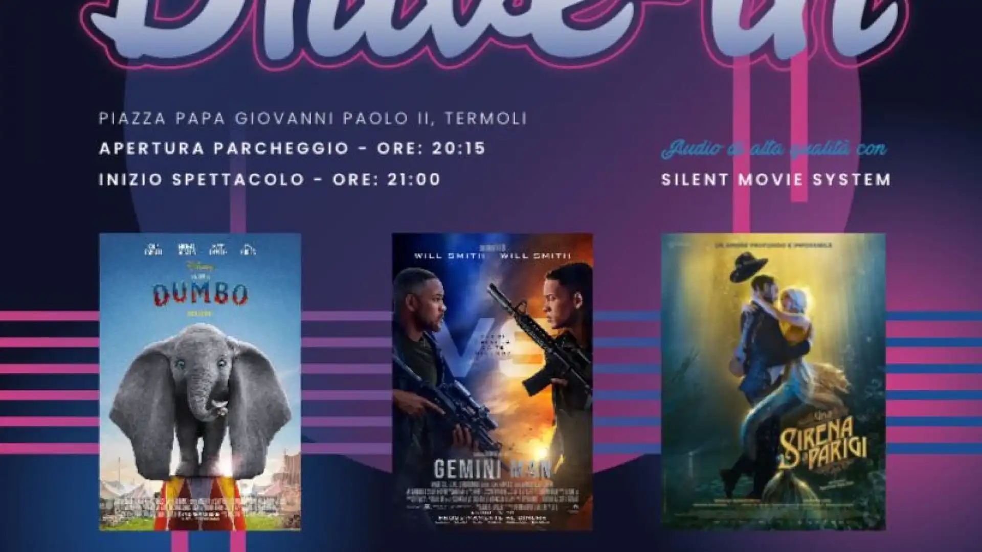 Termoli: drive-in in Piazza Papa Giovanni Paolo II. Appuntamento nel fine settimana.