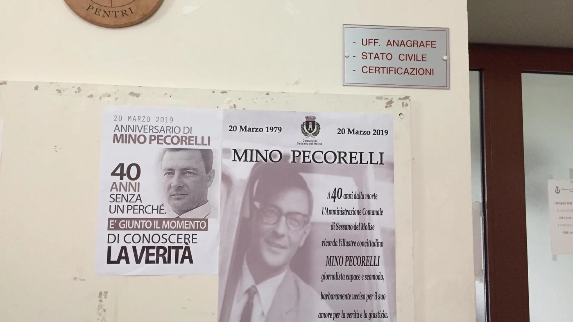 Sessano del Molise: il Comune ricorda il 40°esimo anniversario della morte del giornalista Mino Pecorelli