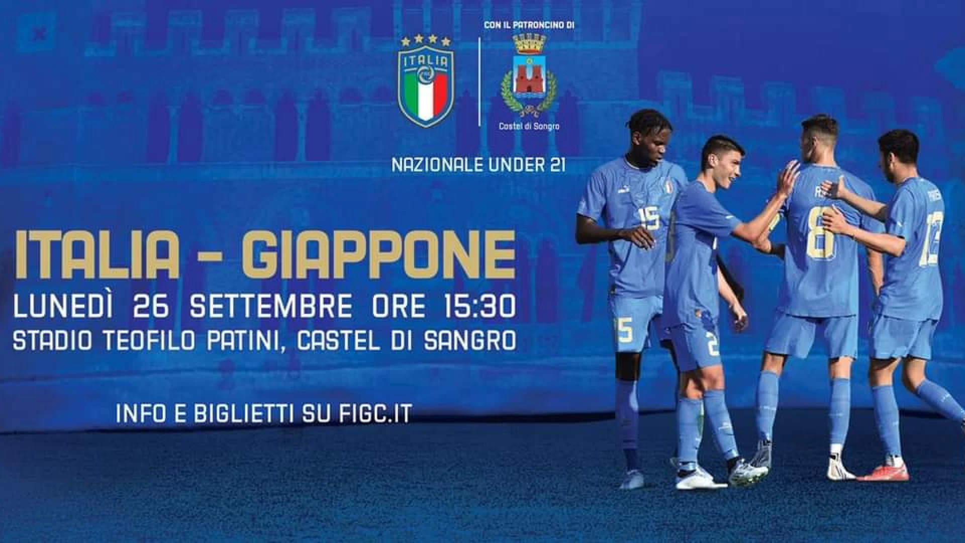 Italia Under 21: Pescara e Castel di Sangro ospiteranno le amichevoli di settembre con Inghilterra e Giappone